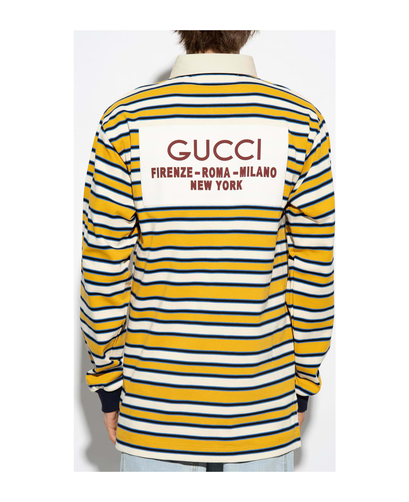 Gucci Polo Shirt With Long Sleeves - Yellow ポロシャツ