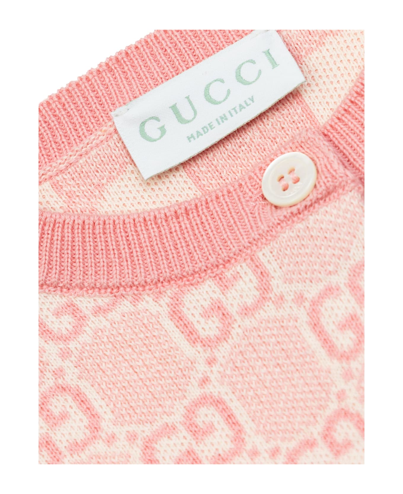 Gucci J Ls Cardigan - Pastel Pink White