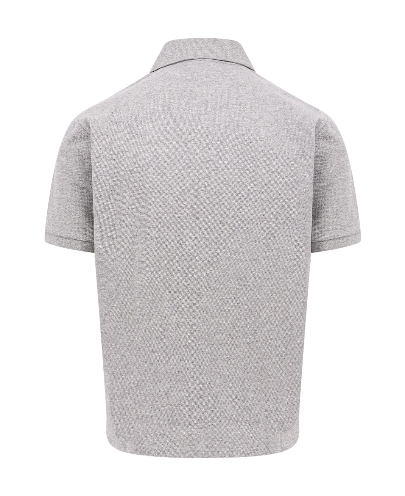 Saint Laurent Logo Embroidery Polo Shirt - Grey