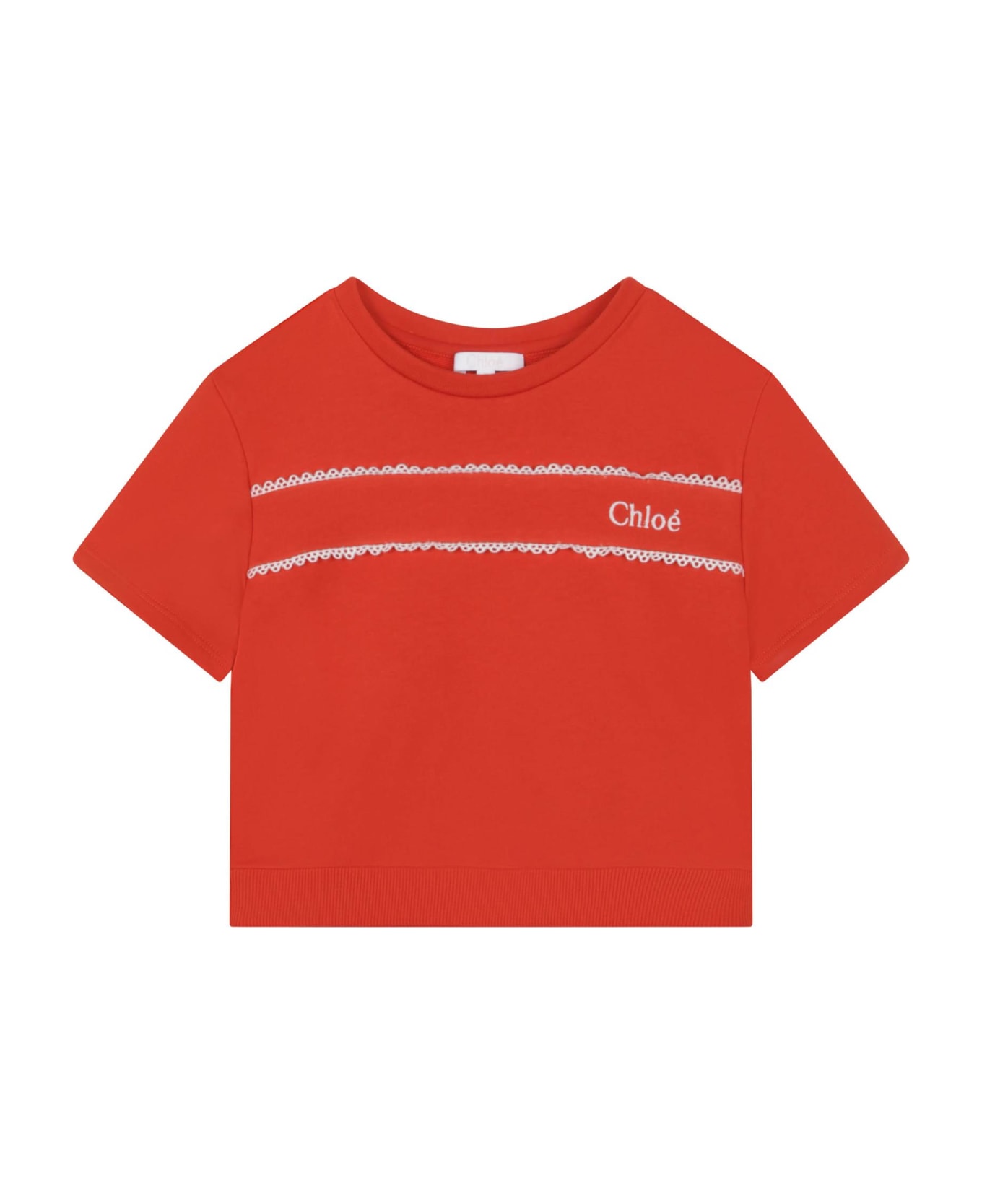 Chloé Short-sleeved Sweatshirt - Orange