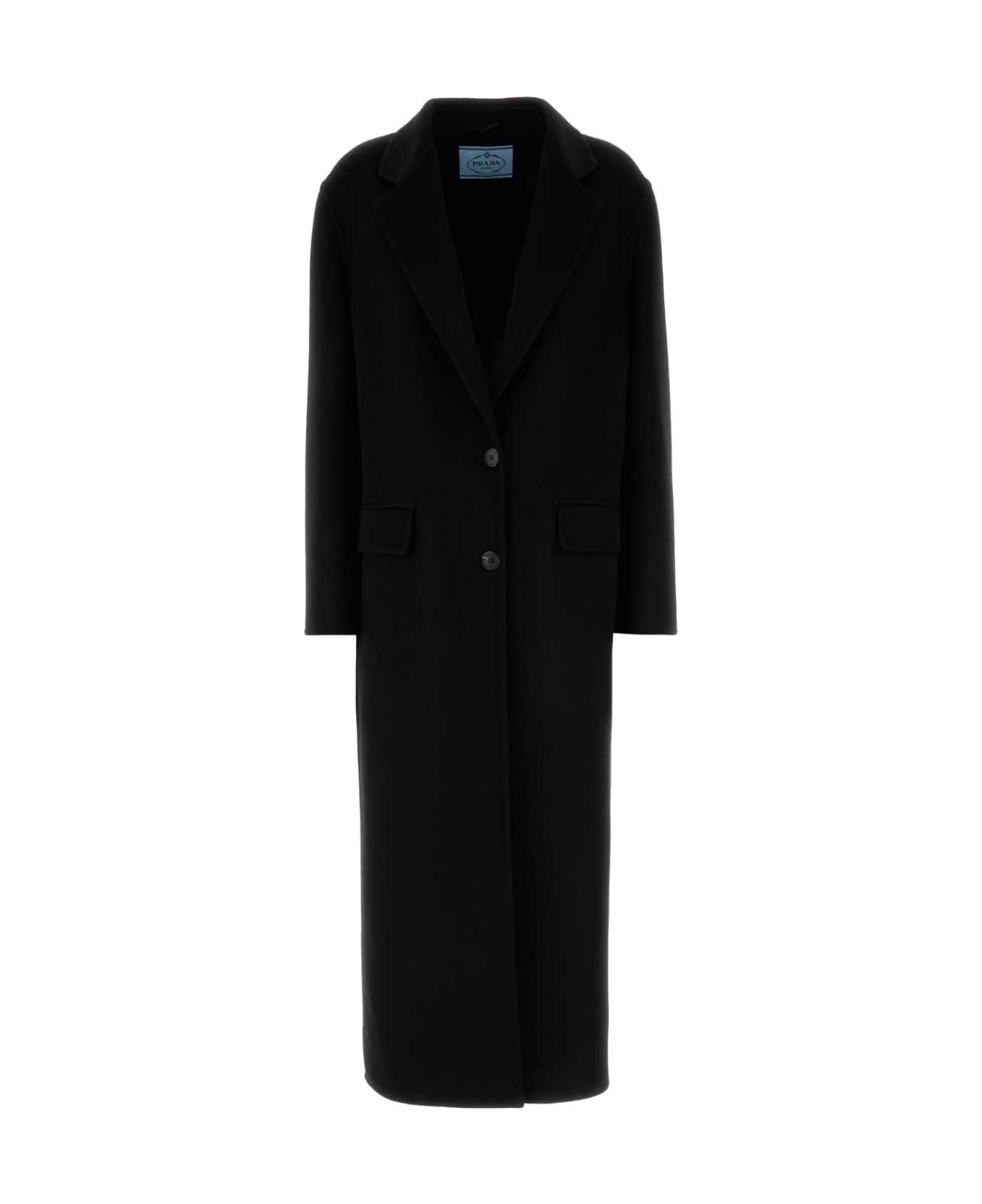 Prada Black Wool Blend Coat - NERO