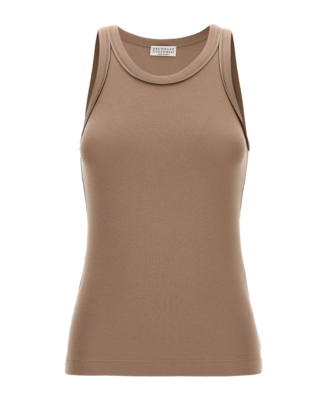 Brunello Cucinelli Ribbed Top - Brown