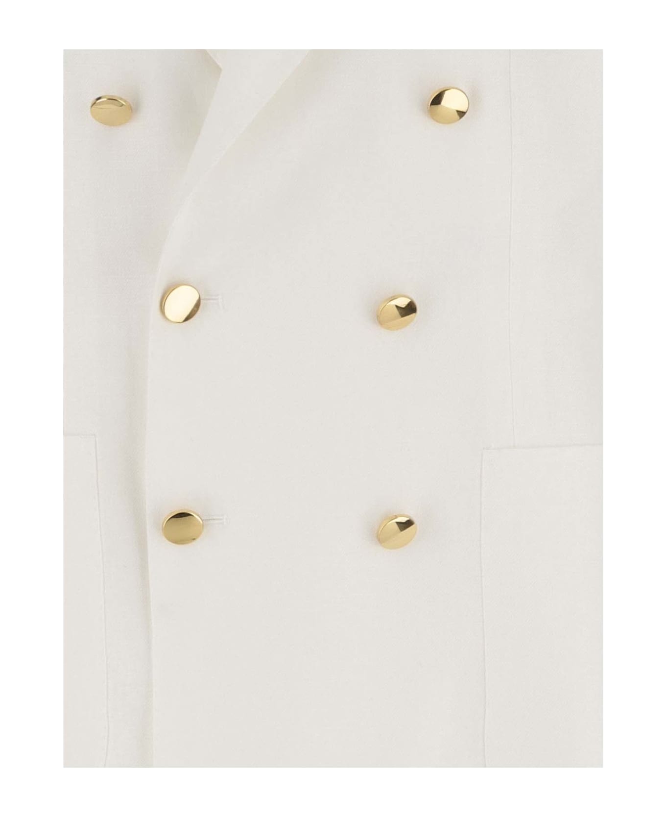 Tagliatore Double-breasted Linen Jacket - White ブレザー