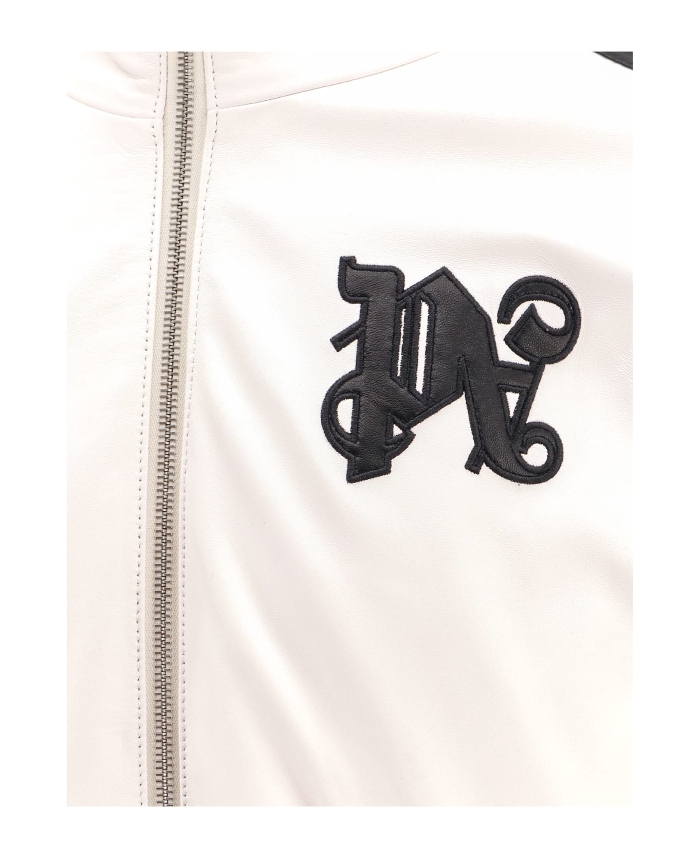 Palm Angels Leather Jacket - White