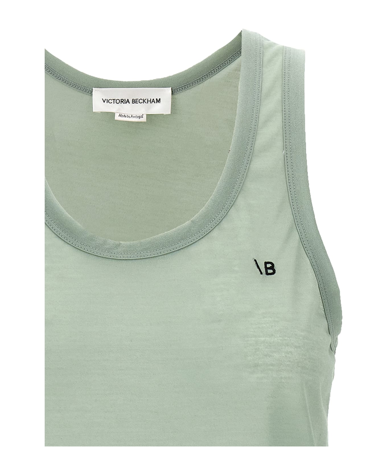 Victoria Beckham Logo Embroidery Tank Top - Green