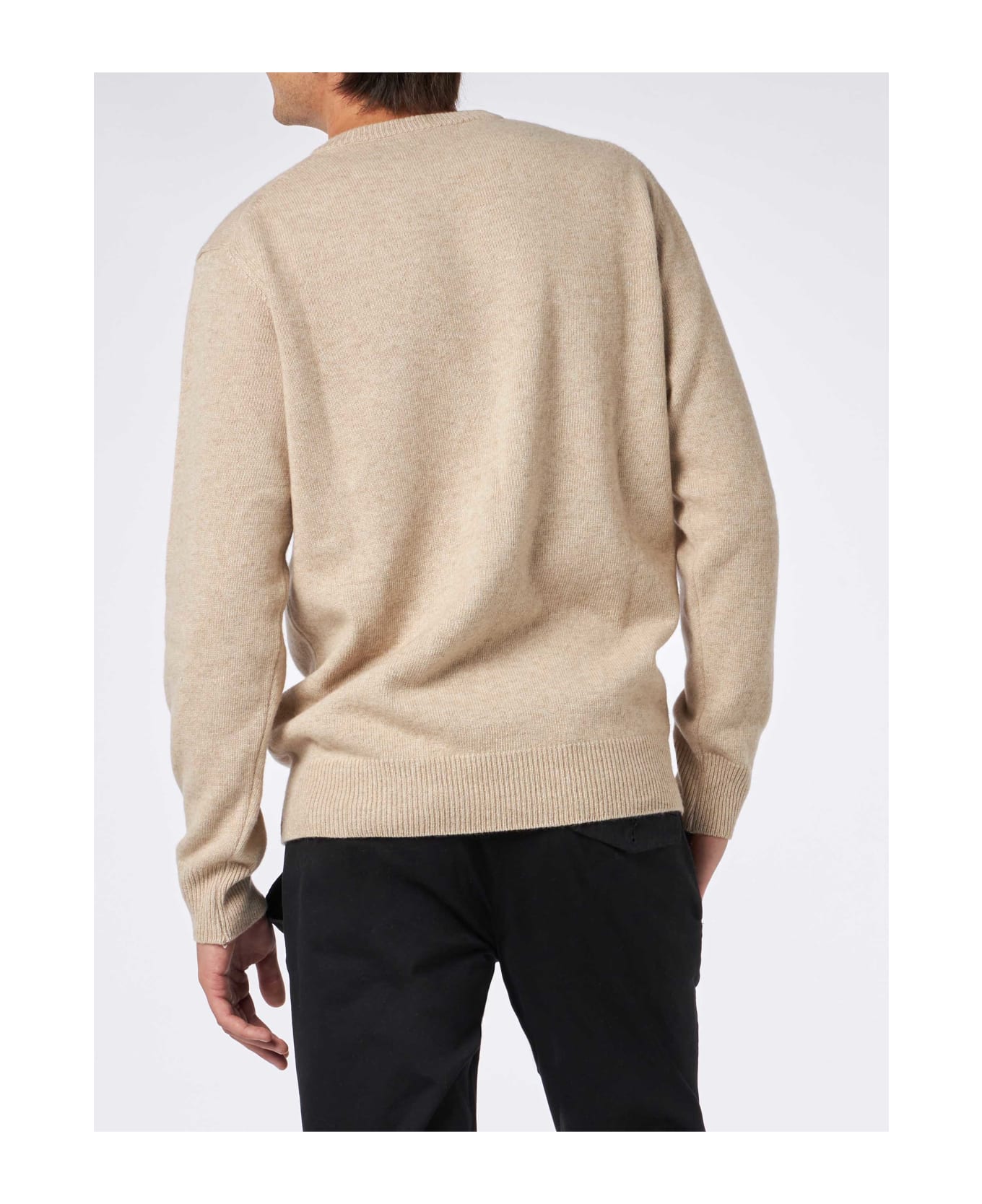 MC2 Saint Barth Man Sweater With Paris To St.barth Front Print - BEIGE