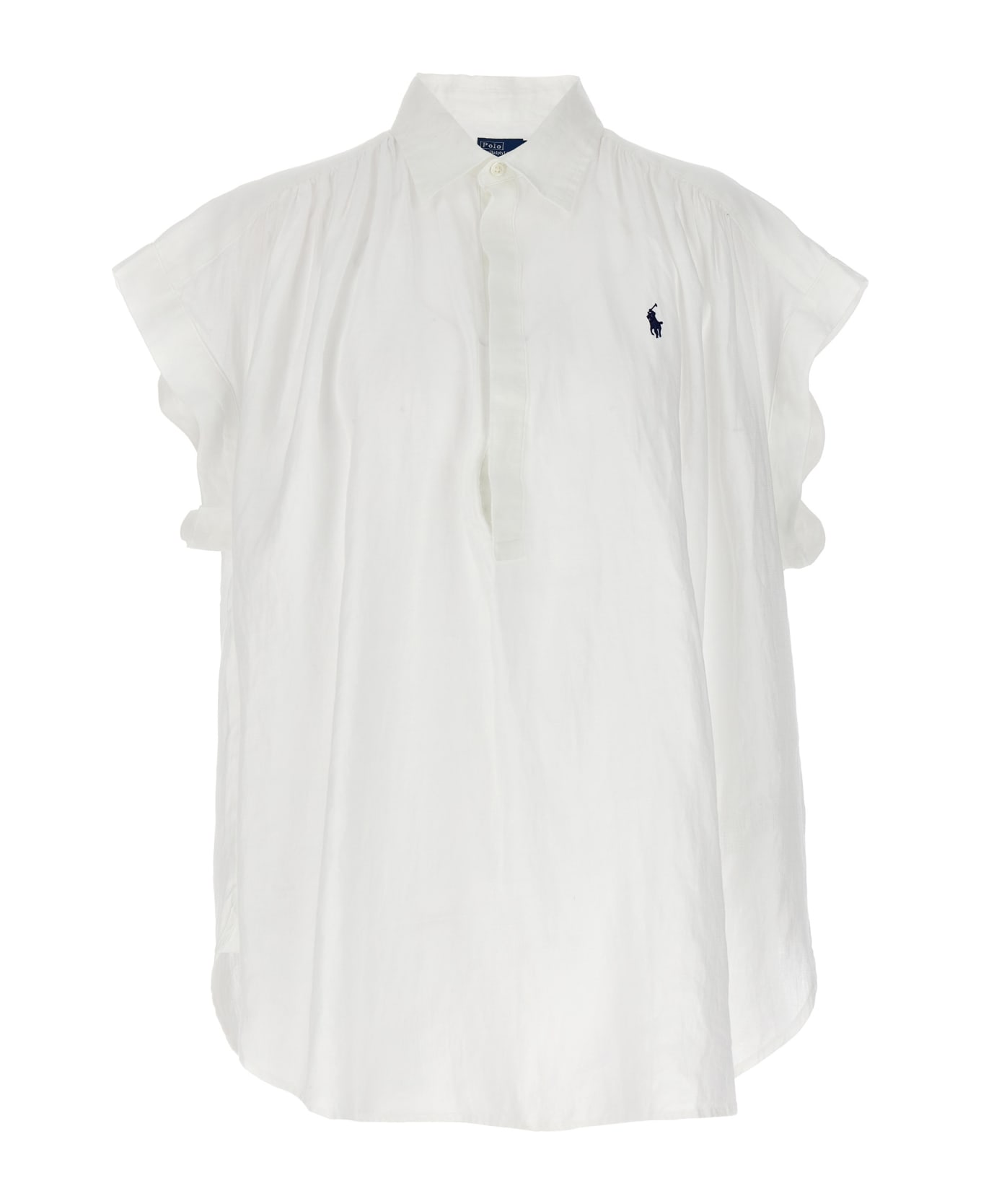 Ralph Lauren Logo Embroidery Blouse - White ブラウス