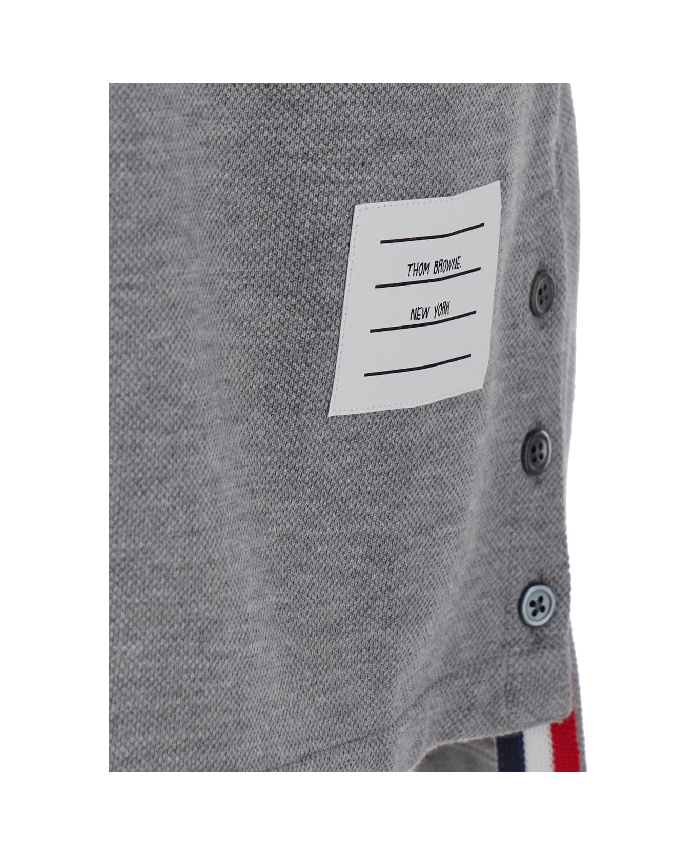 Thom Browne Knee-length Polo Dress W/ Center Back Rwb Stripe In Classic Pique - Grey