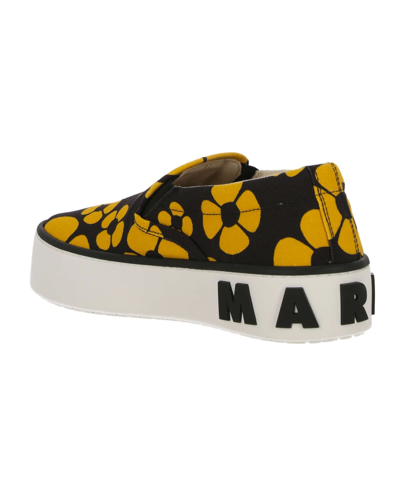 Marni Printed Slip On Sneakers - Black