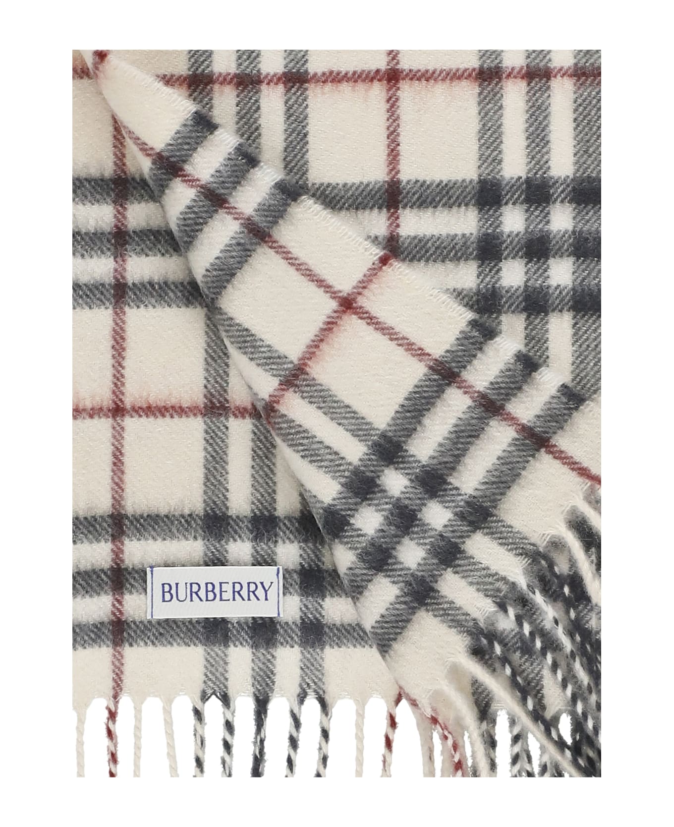 Burberry Scarf With Check Pattern - Beige