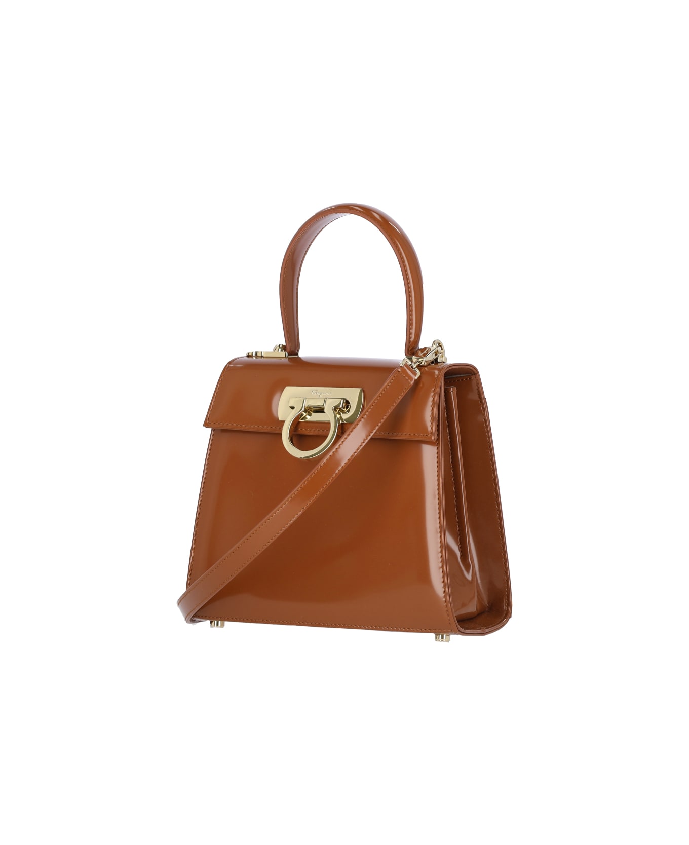 Ferragamo 'iconic S' Handbag - Brown トートバッグ