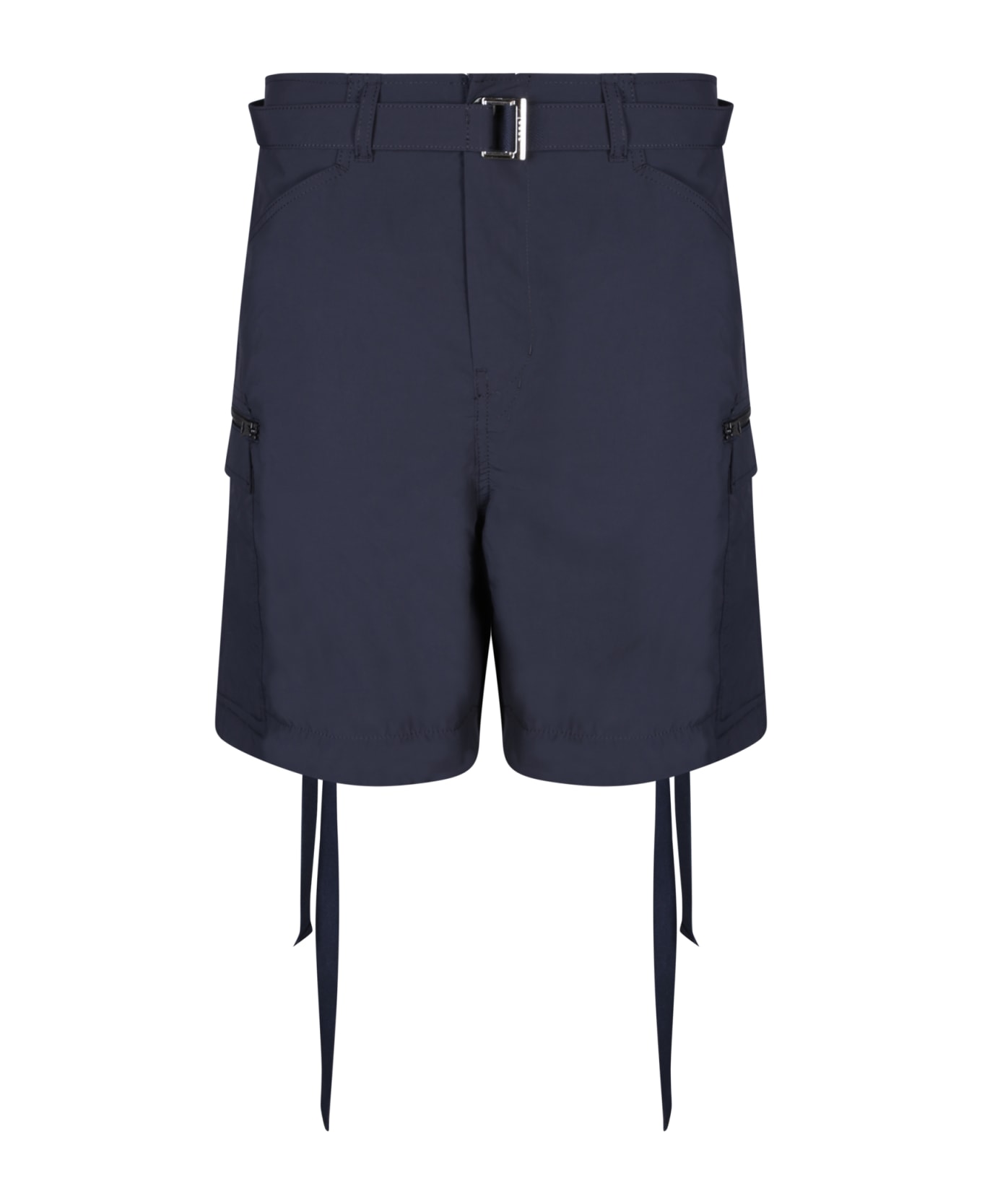Sacai Blue Taffeta Bermuda Shorts - NAVY