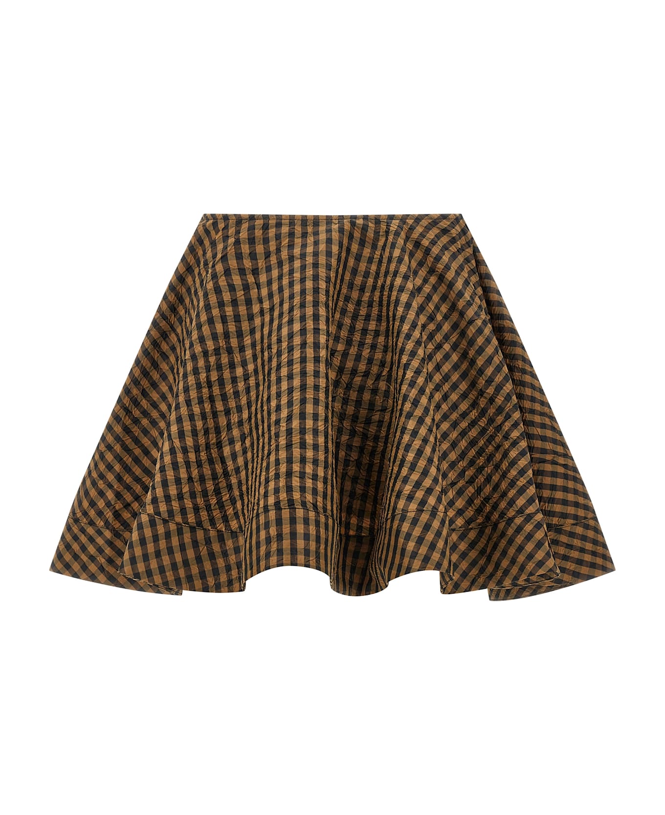 Ganni 'crinckled Taffetà' Skirt - Brown