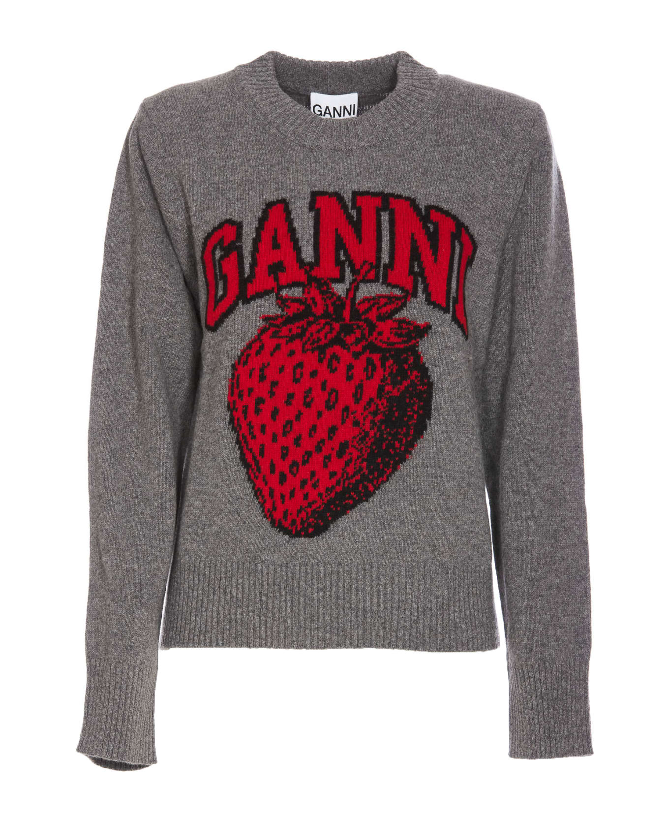 Ganni Grey Wool Blend Sweater - Gray ニットウェア