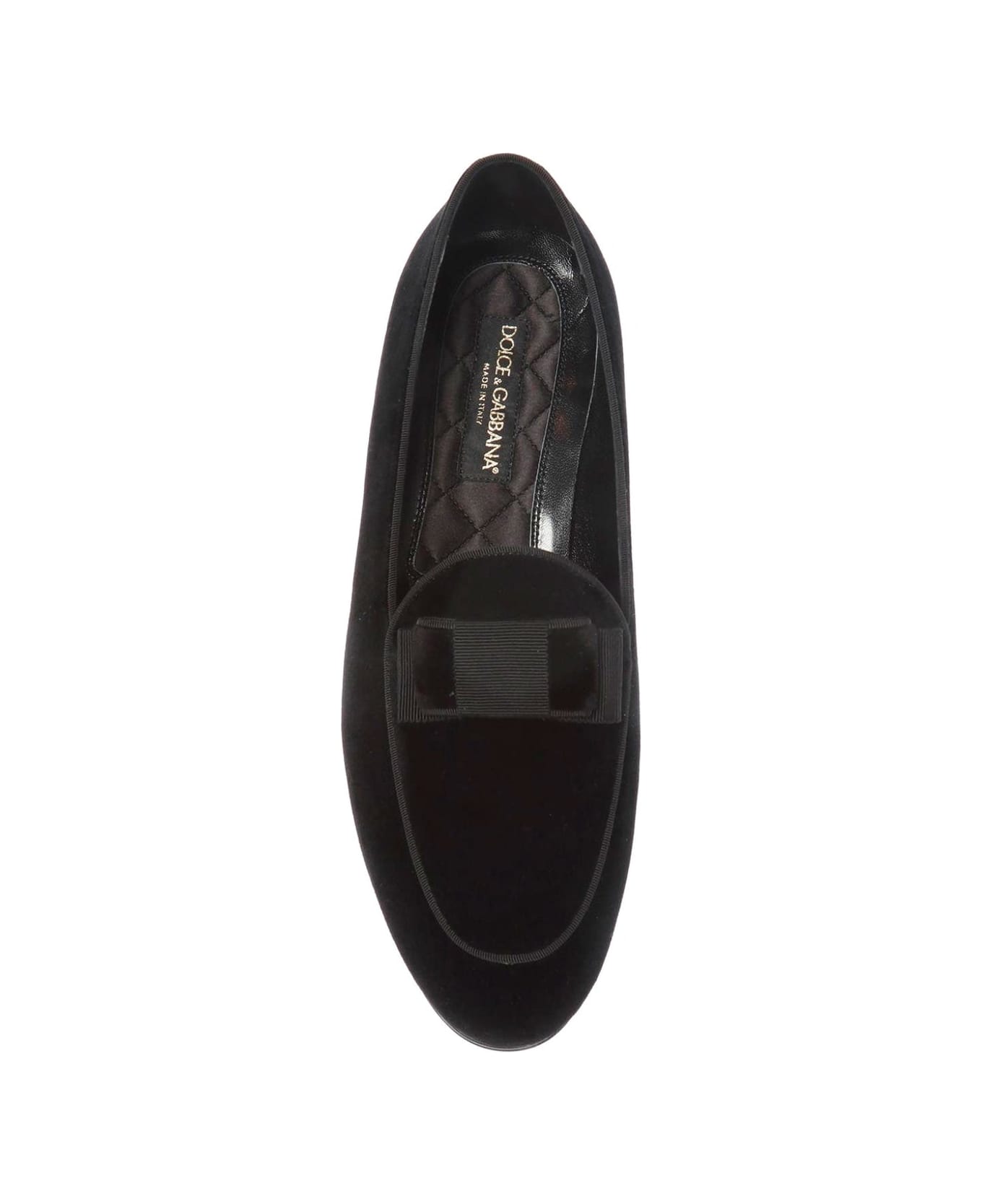 Dolce & Gabbana Gg Velvet Loafers - Black ローファー＆デッキシューズ