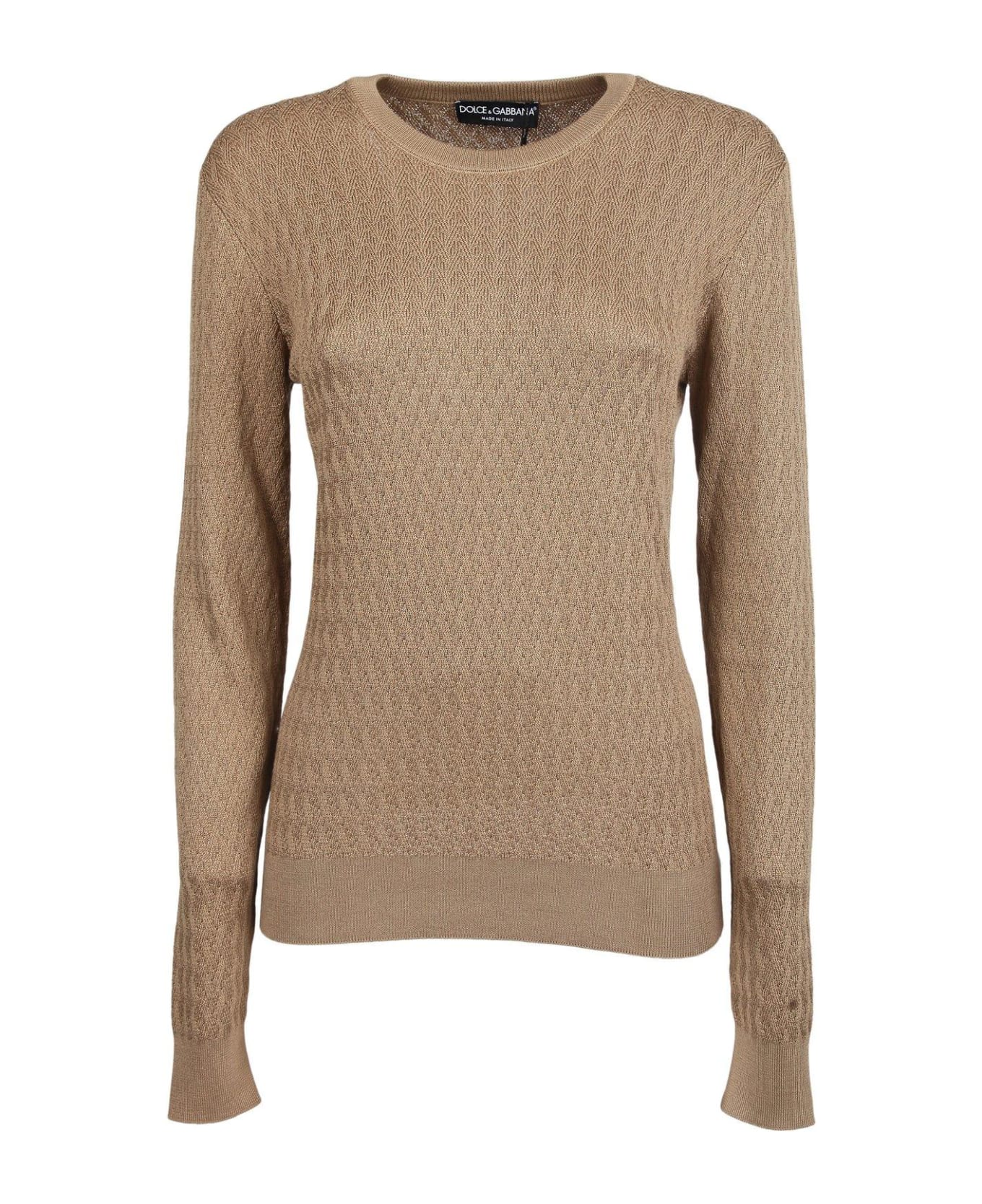 Dolce & Gabbana Cable Knit Sweater - Sabbia