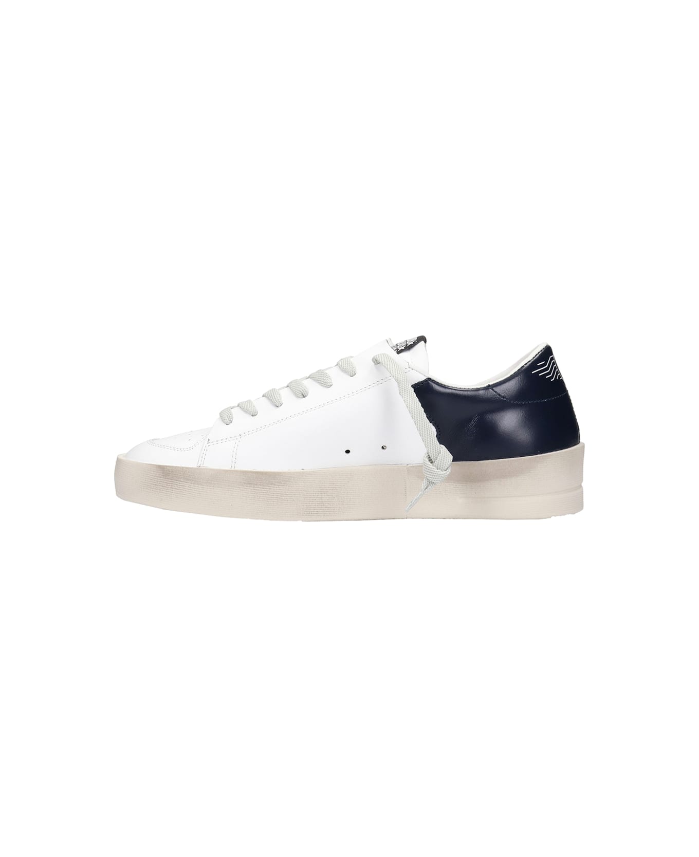 Golden Goose Stardan Leather Upper Suede Star Shiny Leather Heel - White Ice Blue