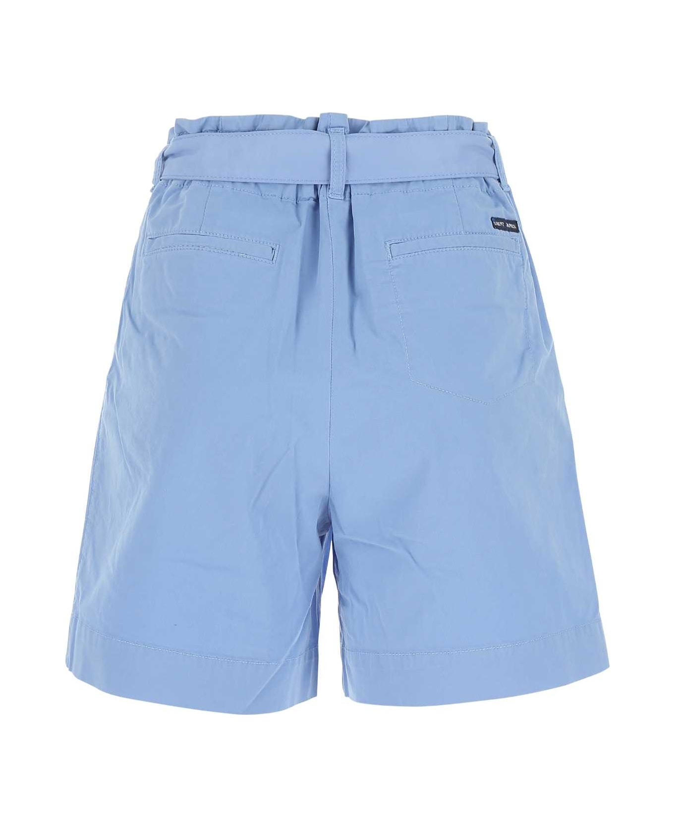 Saint James Light-blue Stretch Cotton Linda Bermuda Shorts - OXYGENE