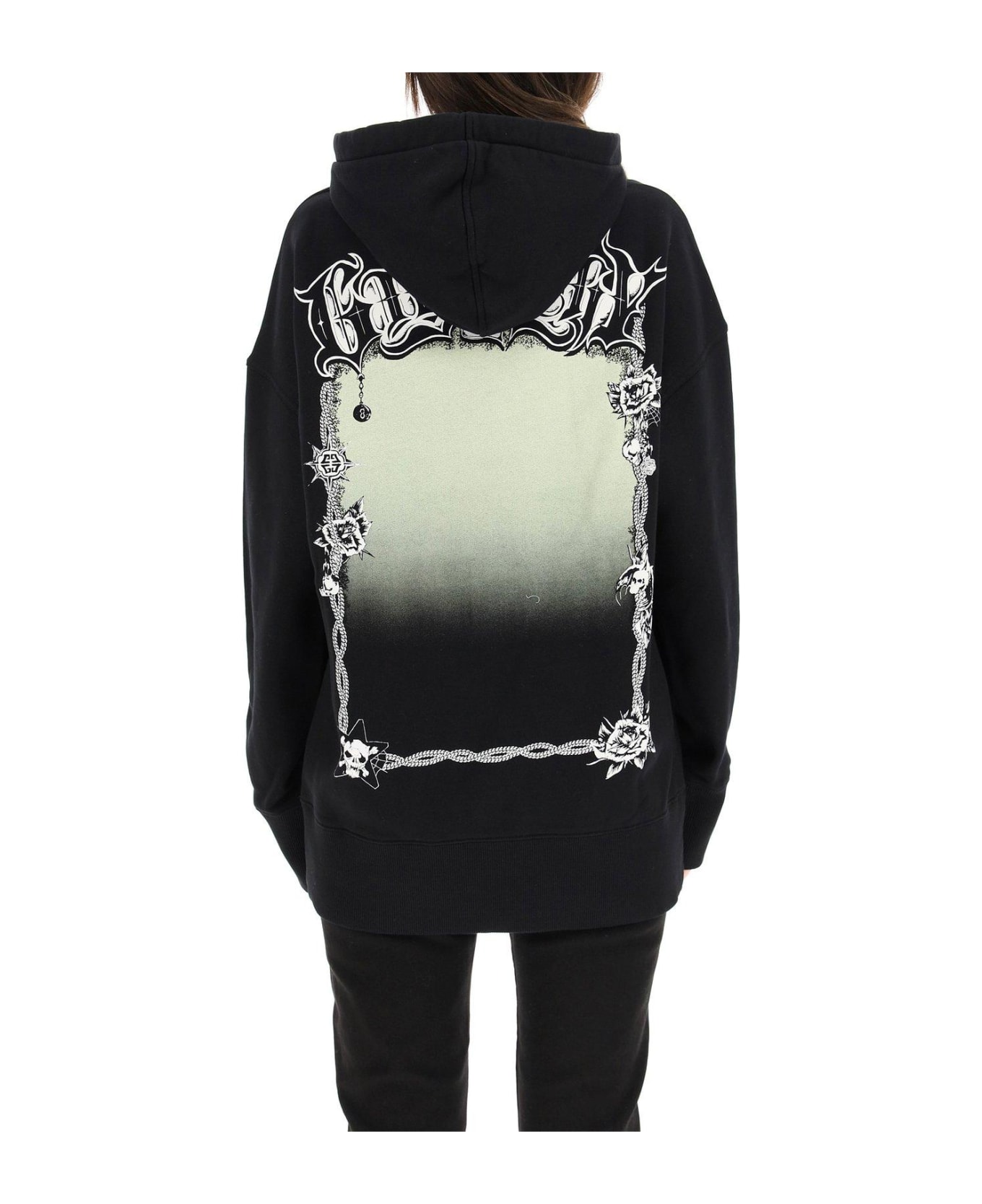 Givenchy Graphic Printed Oversized Hoodie - BLACK