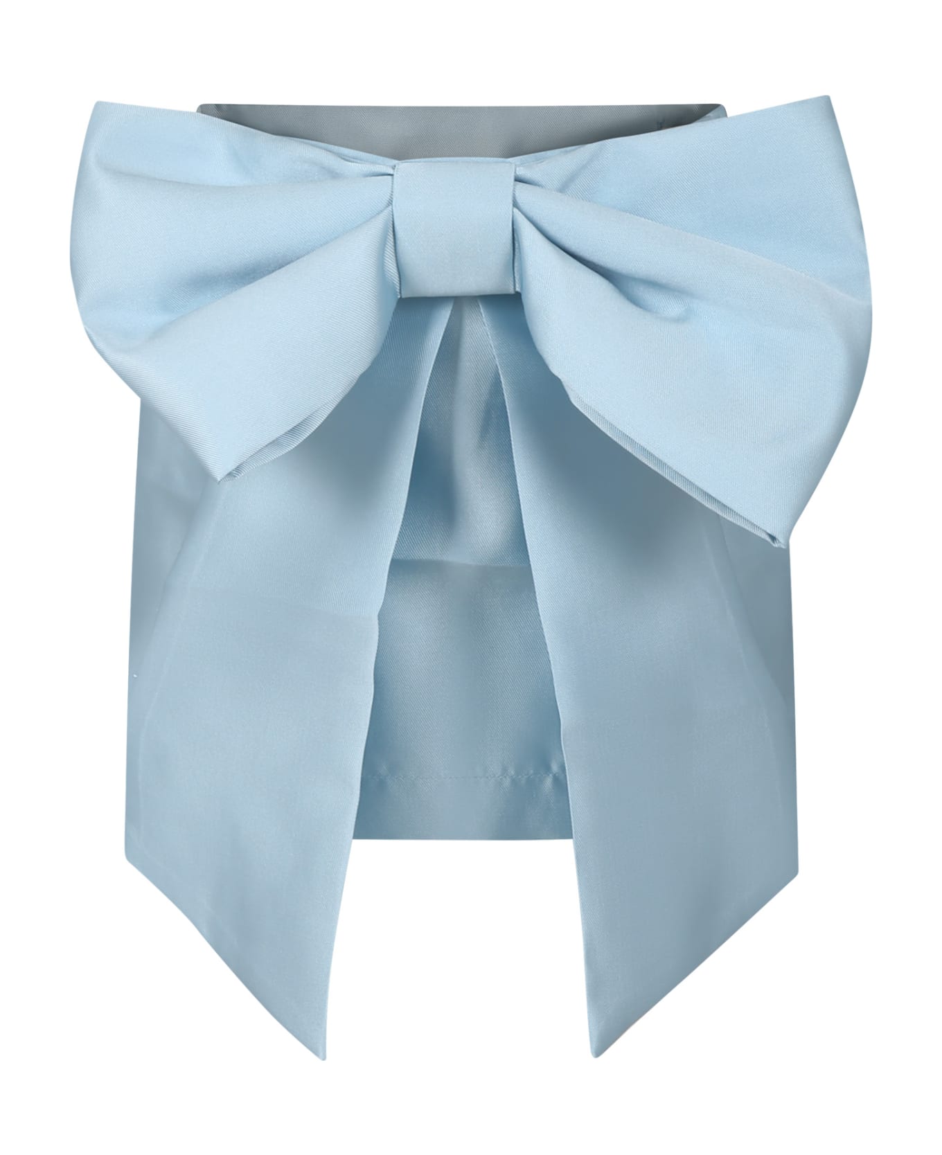 Caroline Bosmans Light Blue Skirt For Girl With Bow - Light Blue