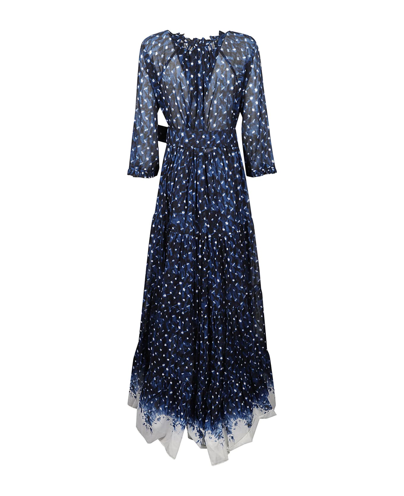 Samantha Sung Eden Crewneck Dress - Blue/White