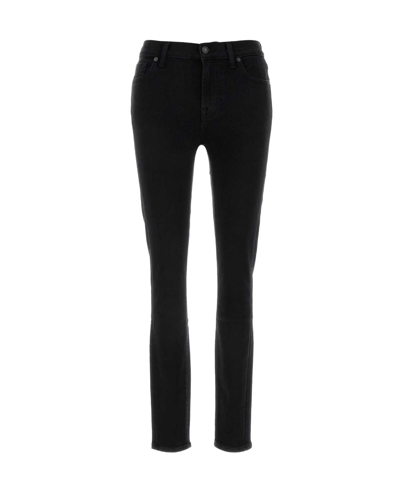 7 For All Mankind Black Stretch Denim Saturday Night Jeans - BLACK
