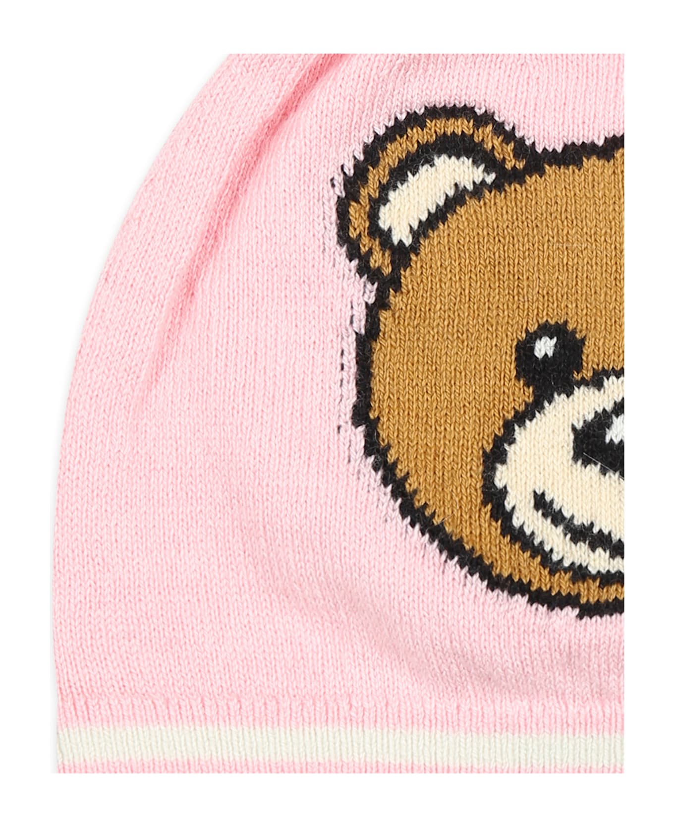 Moschino Blue Hat For Babykids With Teddy Bear - Pink