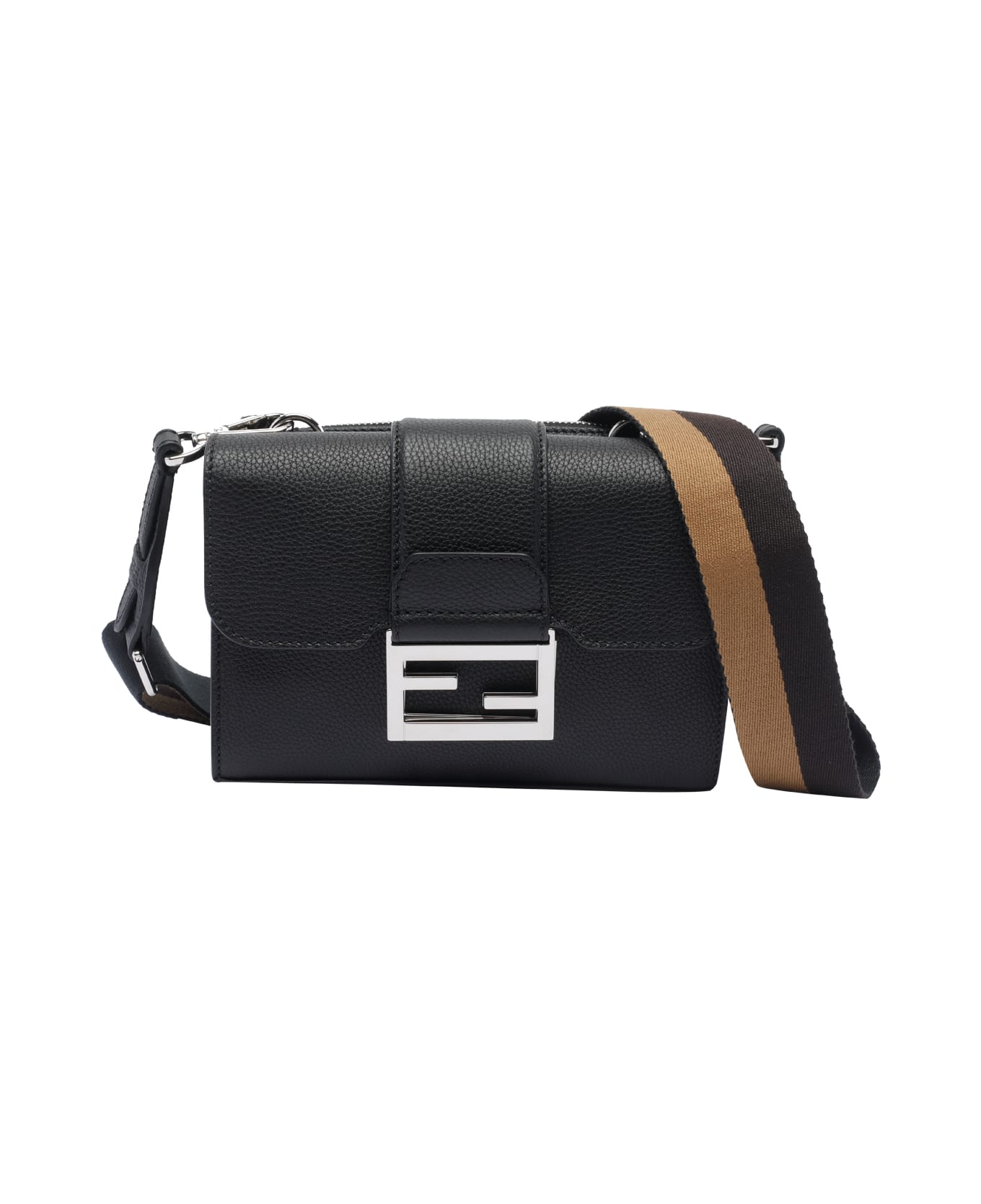 Fendi Double Baguette Crossbody Bag - Black