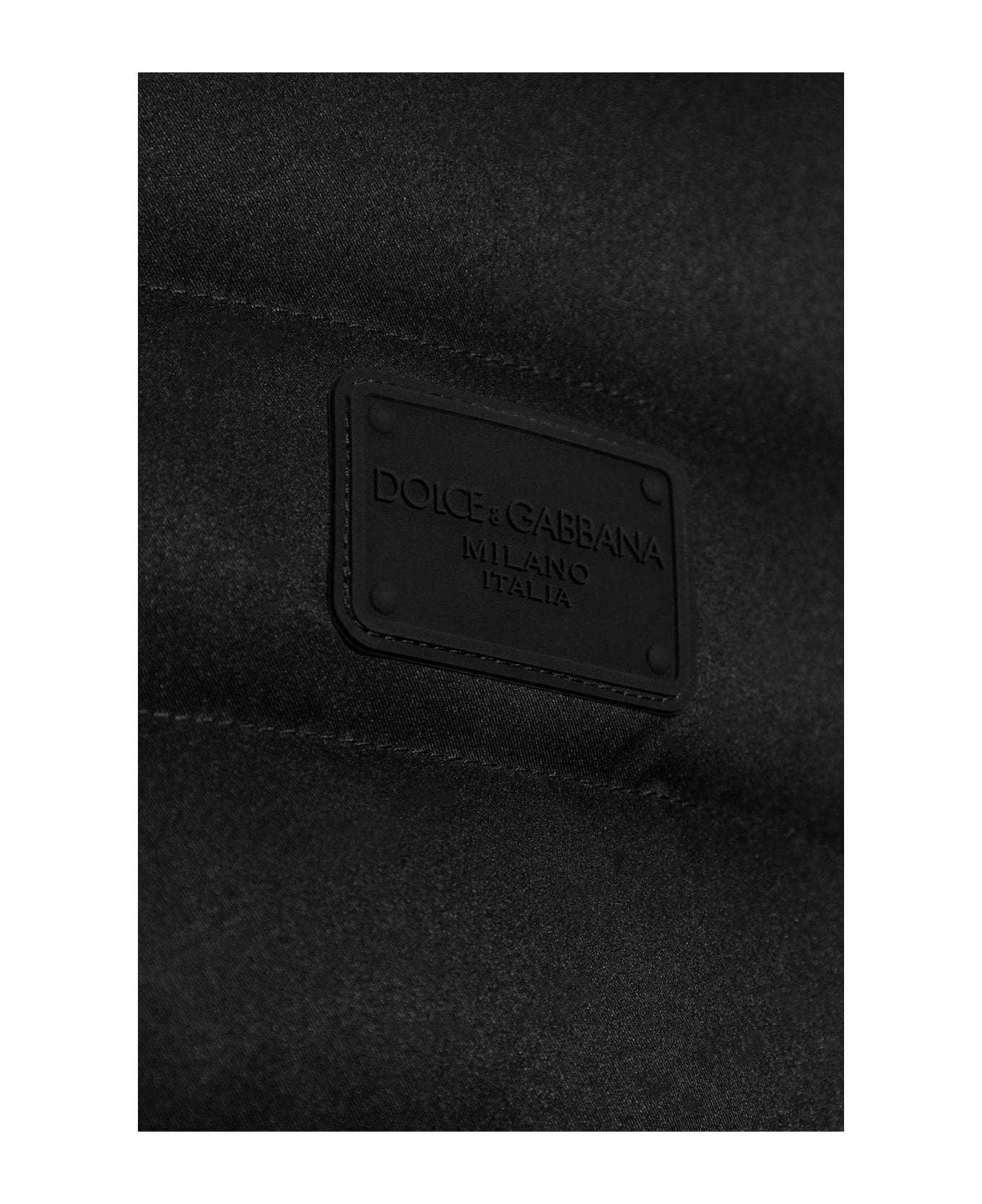 Dolce & Gabbana Logo Patch Quilted Down Coat - Nero コート