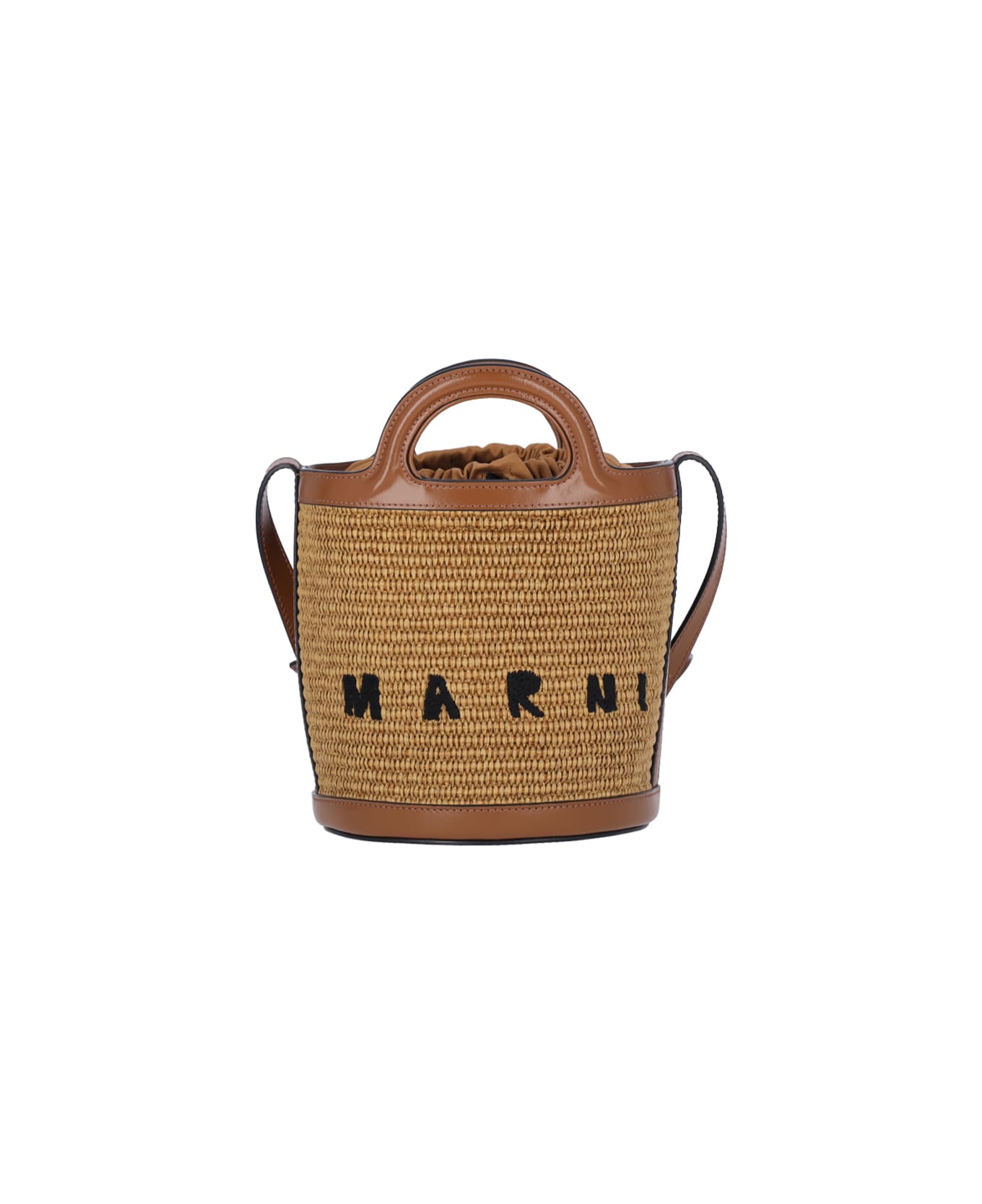 Marni Small Bucket Bag Tropicalia - Brown