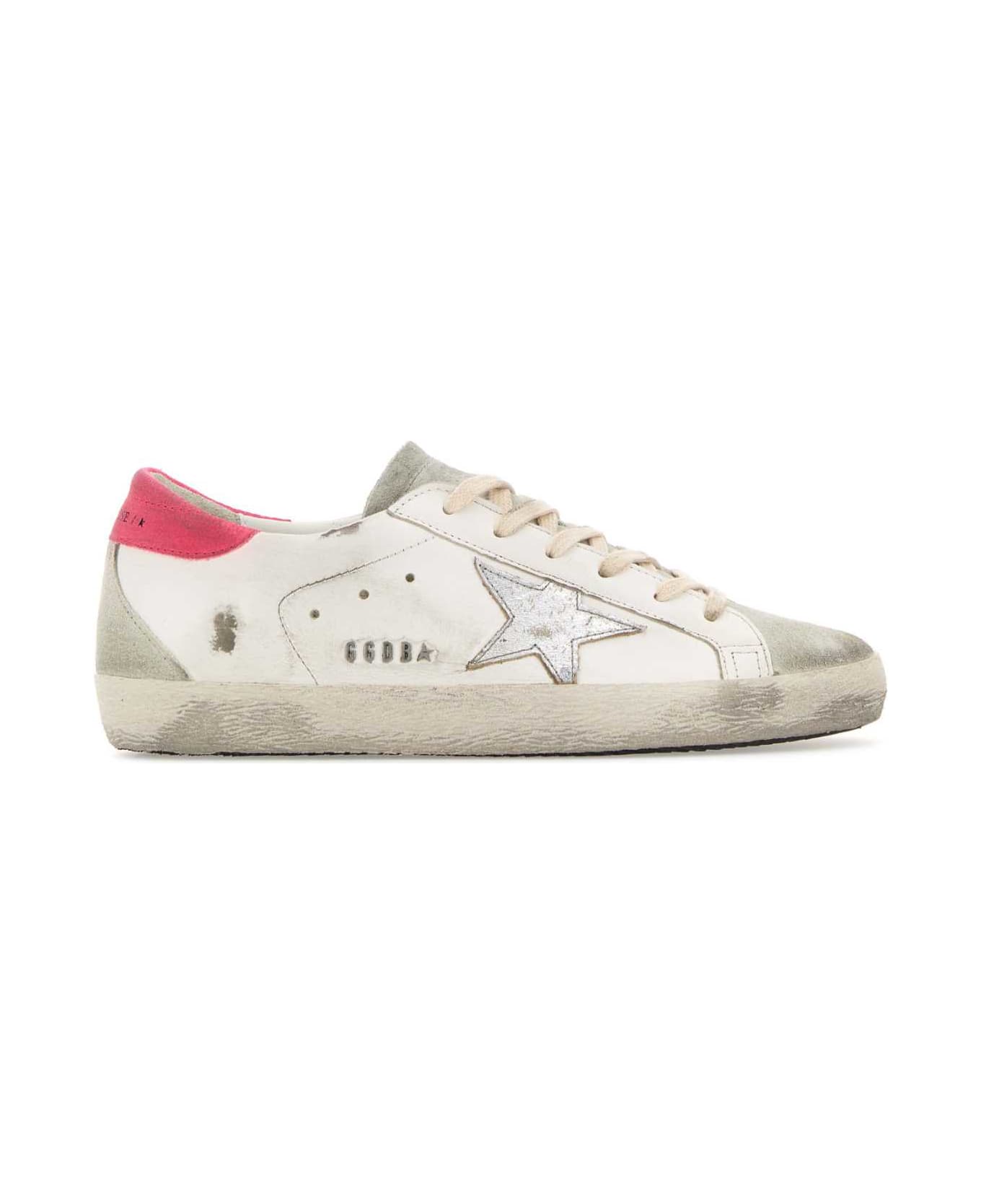 Golden Goose Multicolor Leather Superstar Sneakers - WHITEICESILVERLOBSTERFLUO