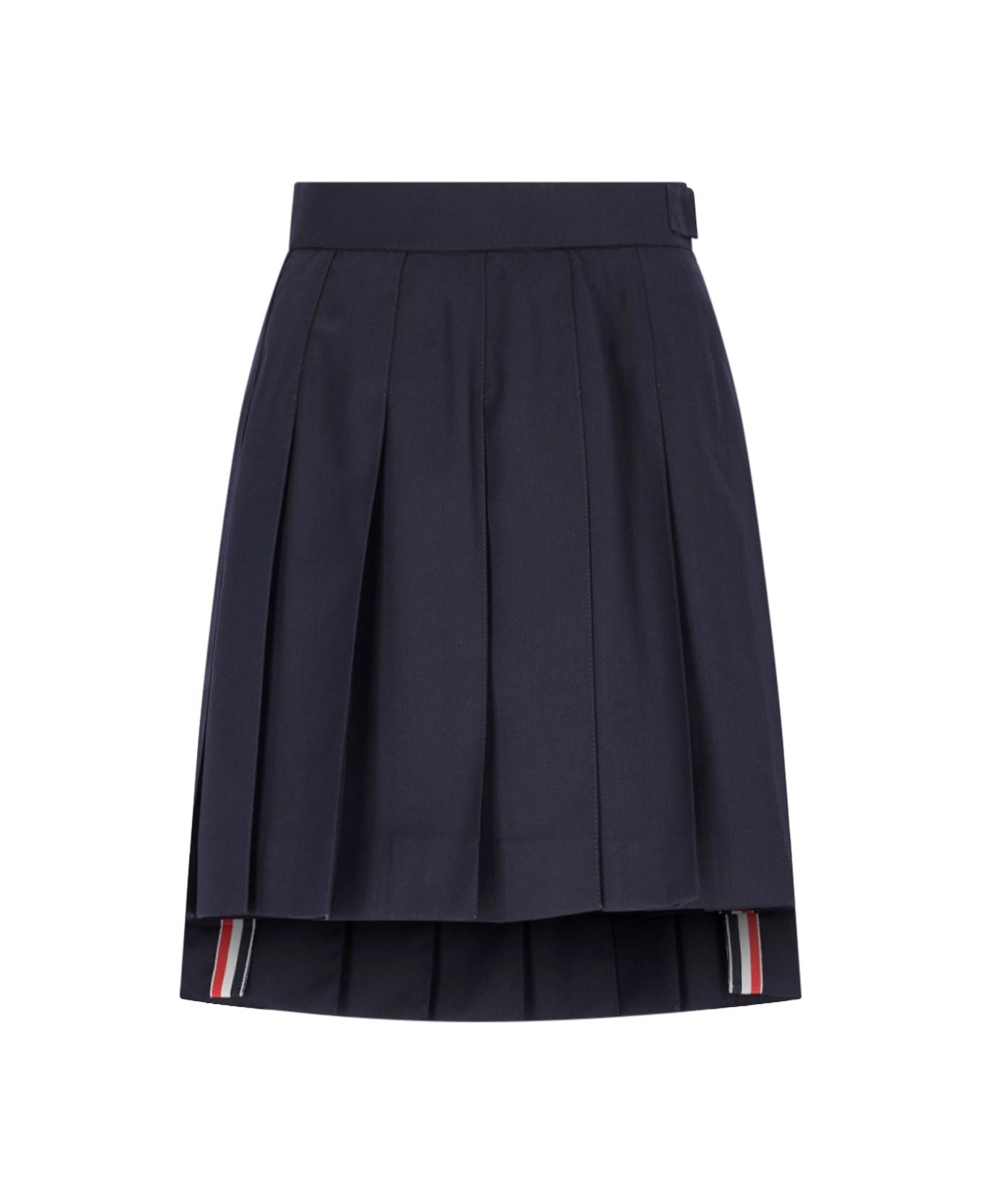 Thom Browne Pleated Mini Skirt - Blue
