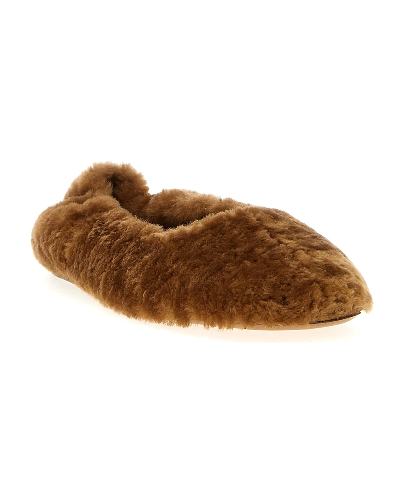 Dries Van Noten Fur Ballet Flats - Brown