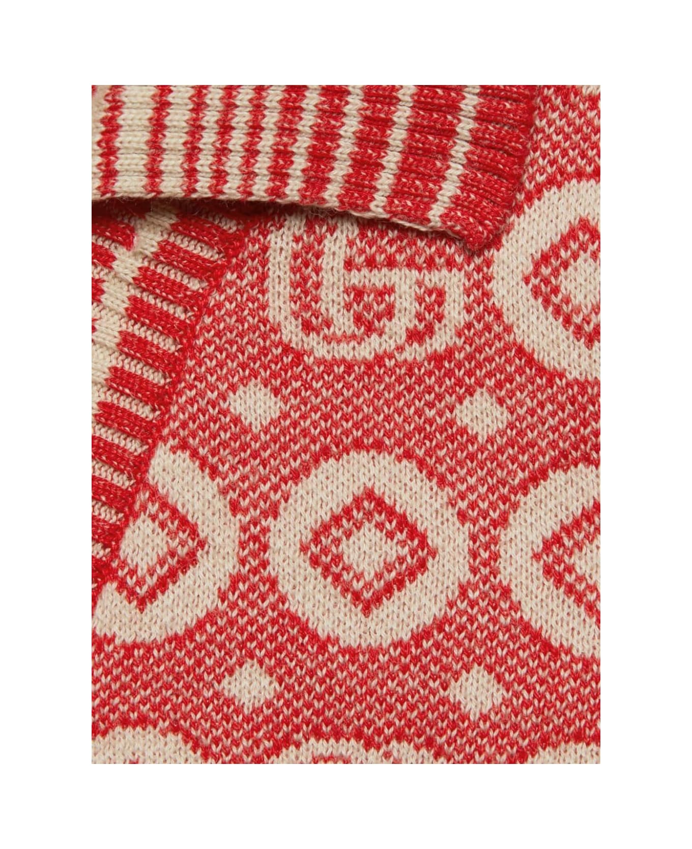 Gucci Cardigan Cotton Jaquard - Red Beige ニットウェア＆スウェットシャツ