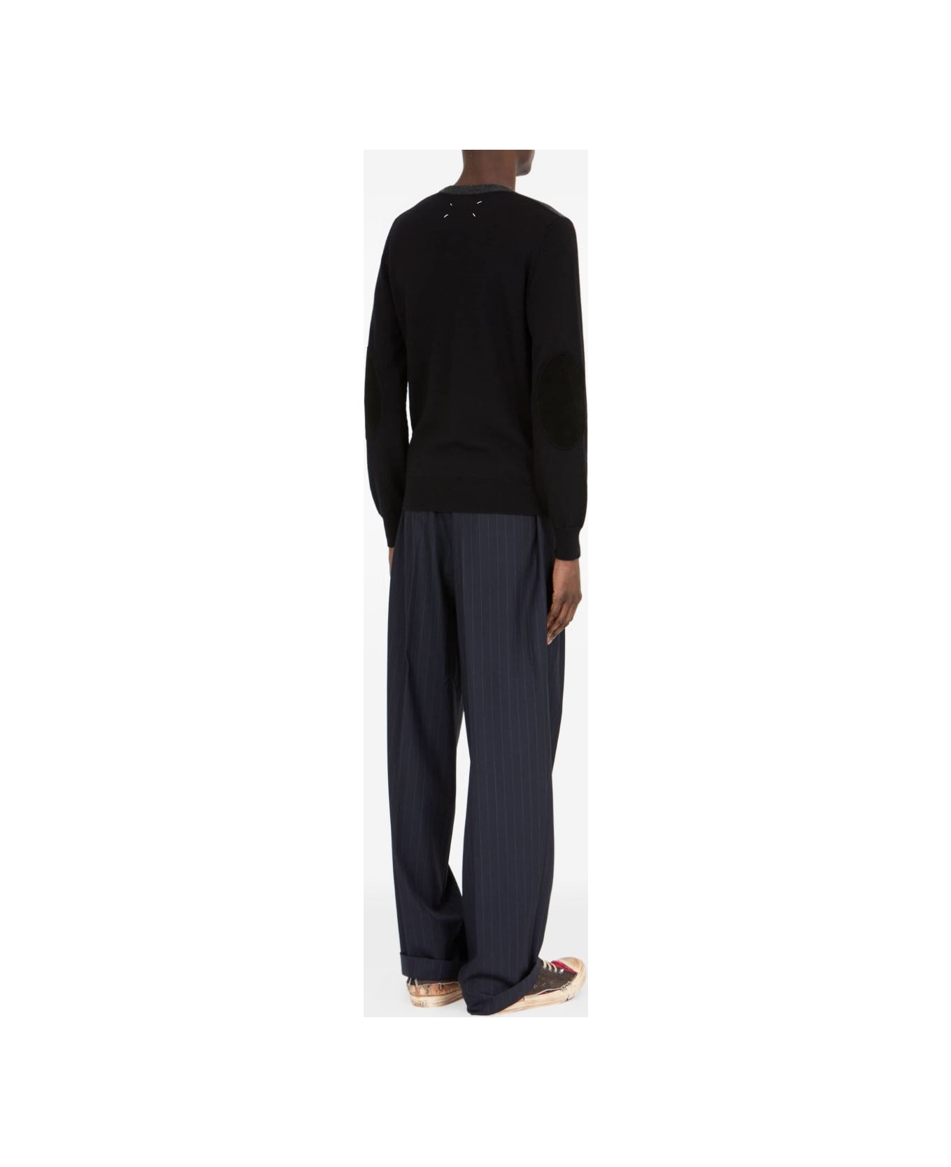 Maison Margiela Wool Crewneck Sweater - Black