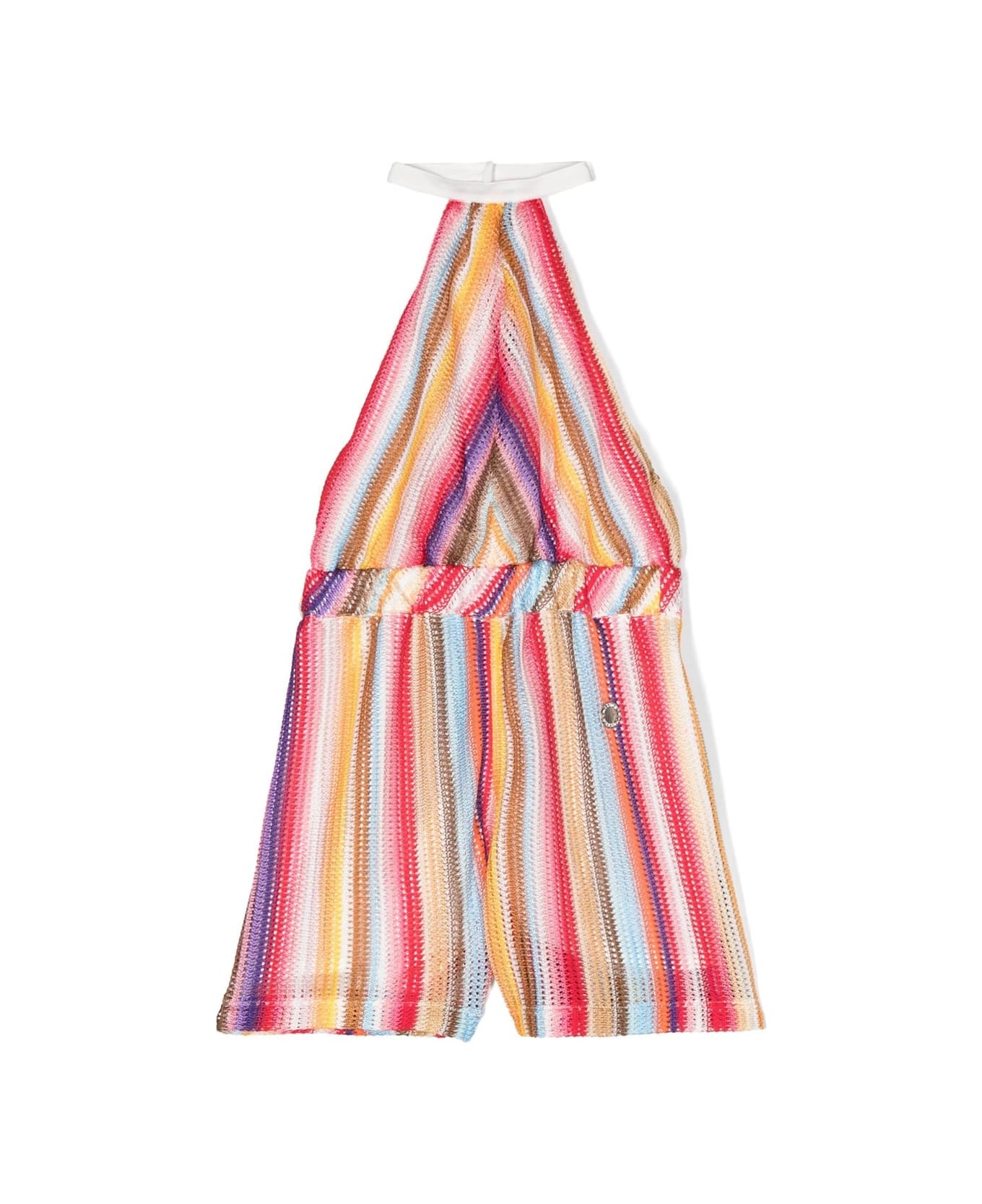 Missoni Kids Multicoloured Striped Knitted Short Jumpsuit - Multicolour