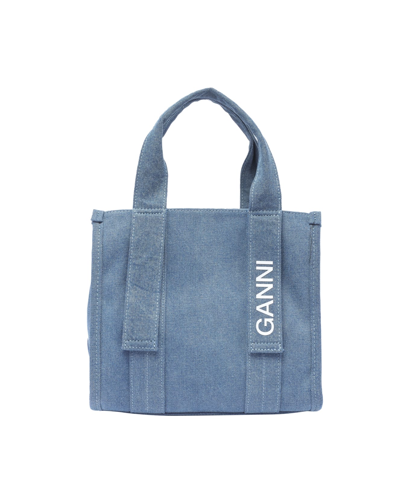 Ganni Recycled Tech Small Tote Denim - BLUE