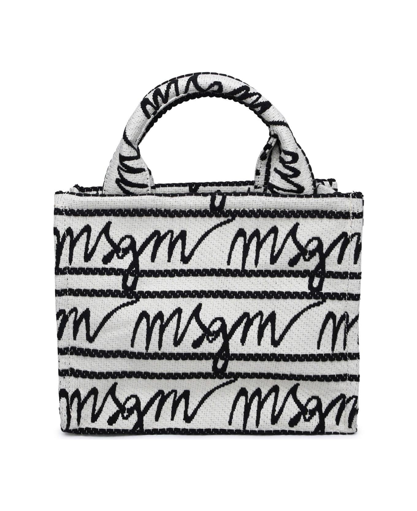 MSGM Logo Jacquard Open Top Tote Bag - Black