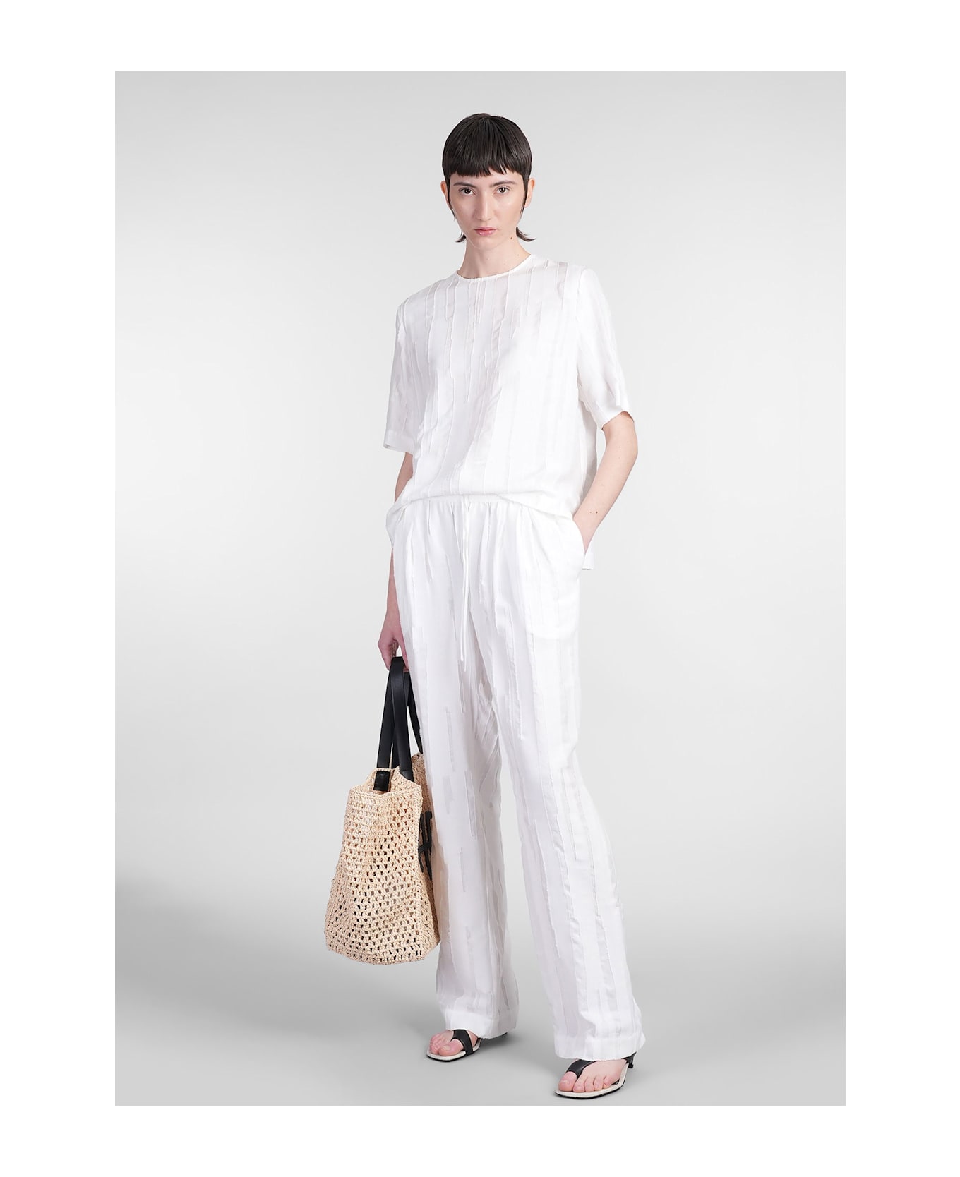 Loulou Studio Soler Pants In White Silk - white
