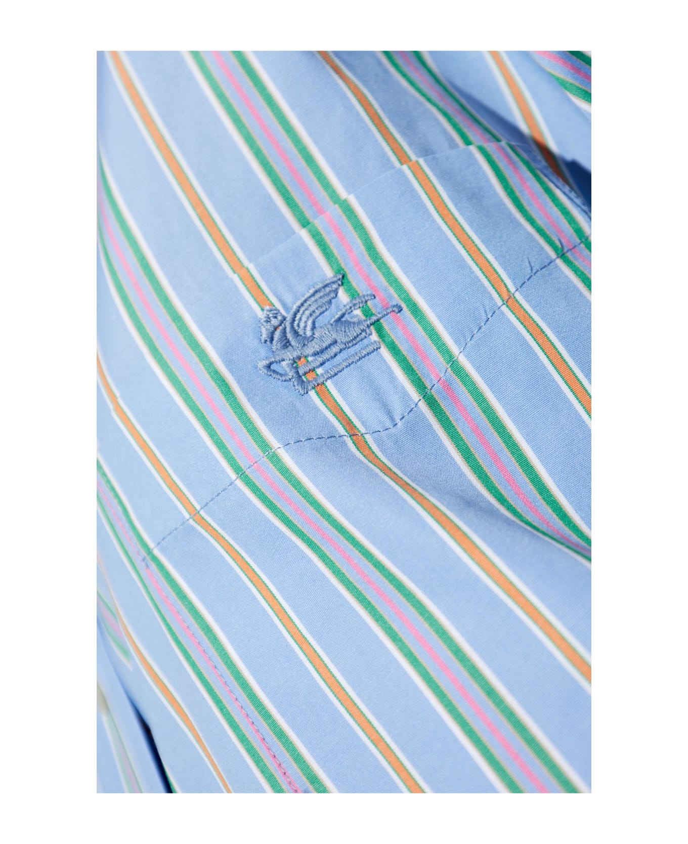Etro Shirt With Decorative Draping - AZURE