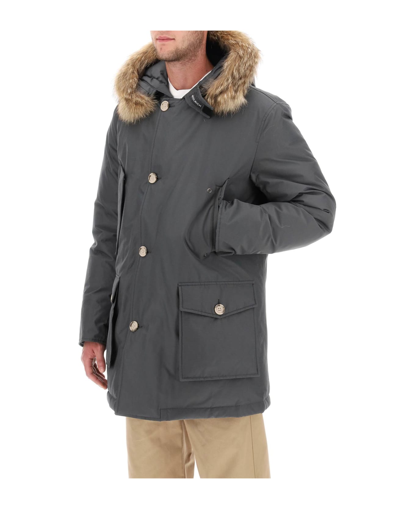 Woolrich 
artic
 Grey Cotton Blend Parka - GREY SHADOW (Grey)
