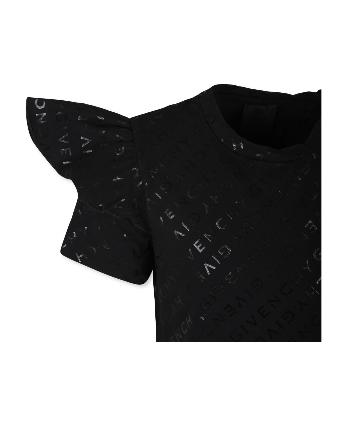 Givenchy Black T-shirt For Girl With Logo - Nero