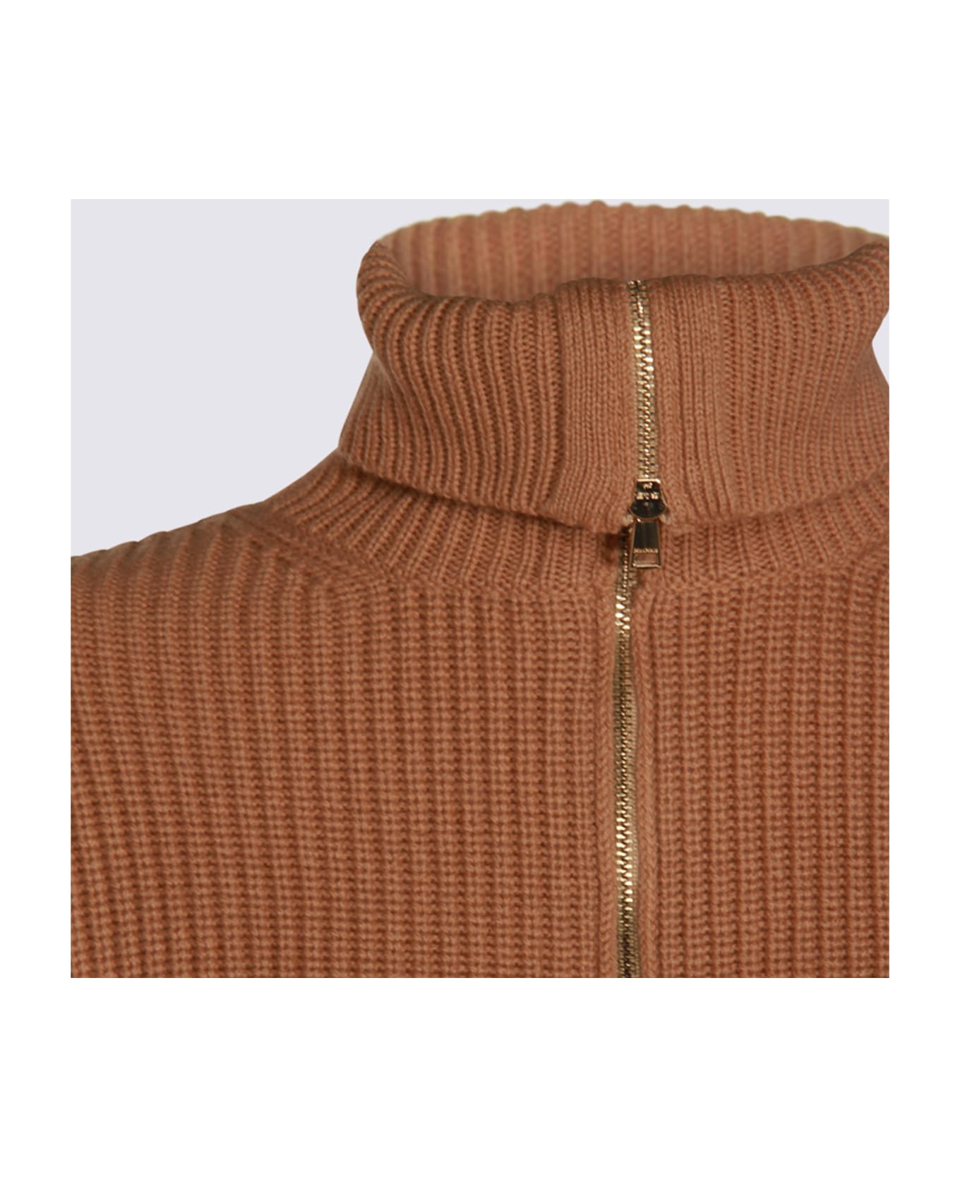 Max Mara Brown Wool Nadar Knitwear - Camel