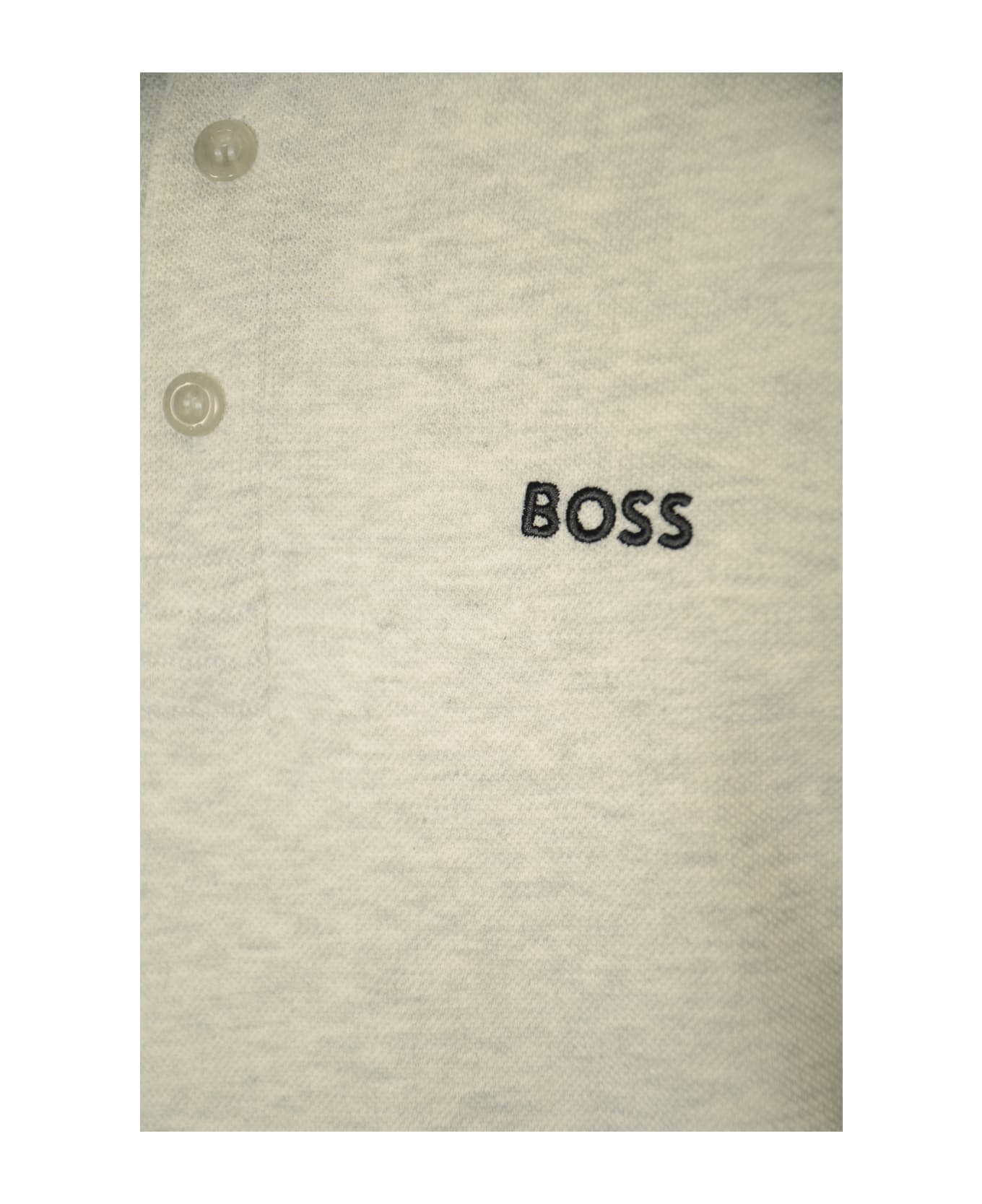 Hugo Boss Logo Polo Shirt - Light Pastel Grey