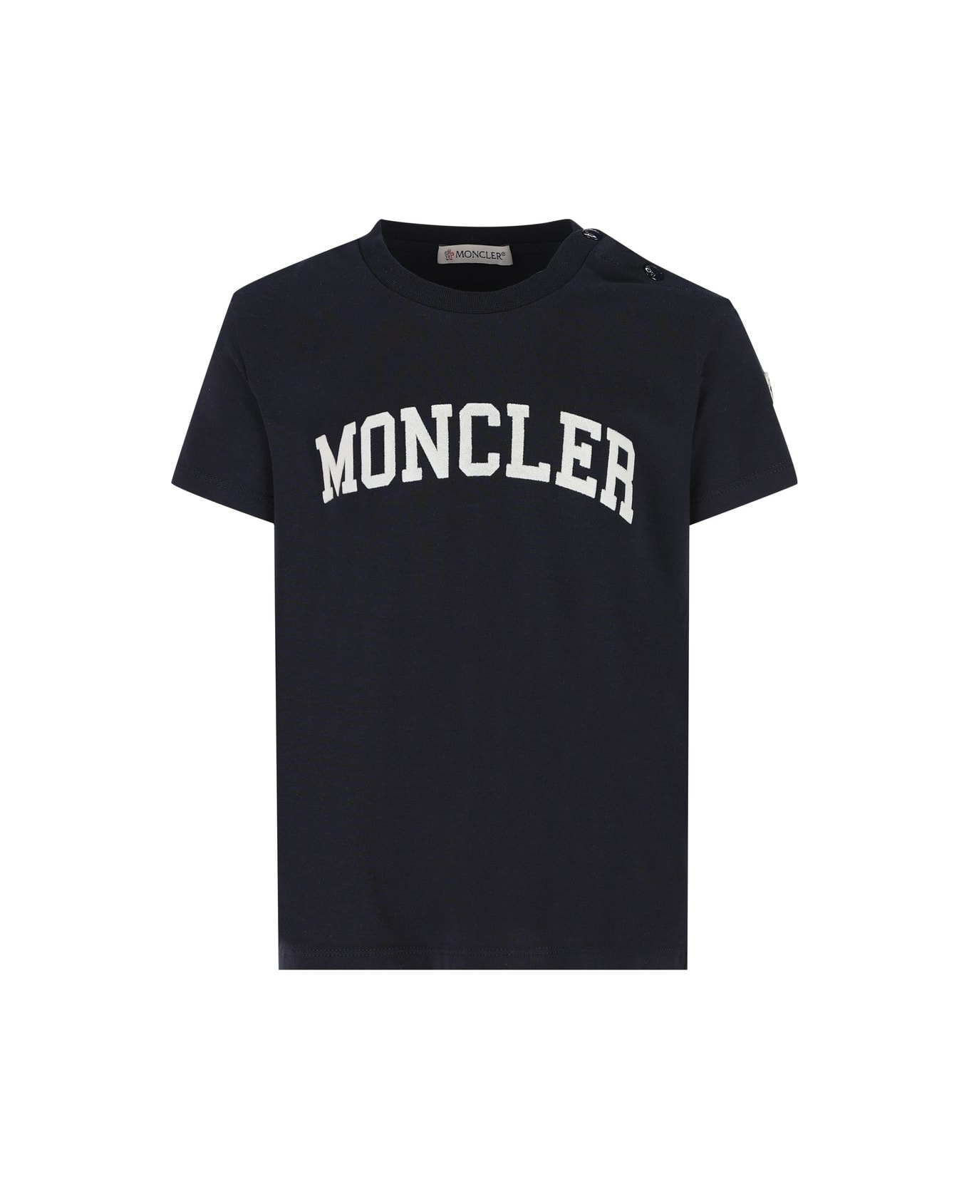 Moncler Logo Flocked Crewneck T-shirt