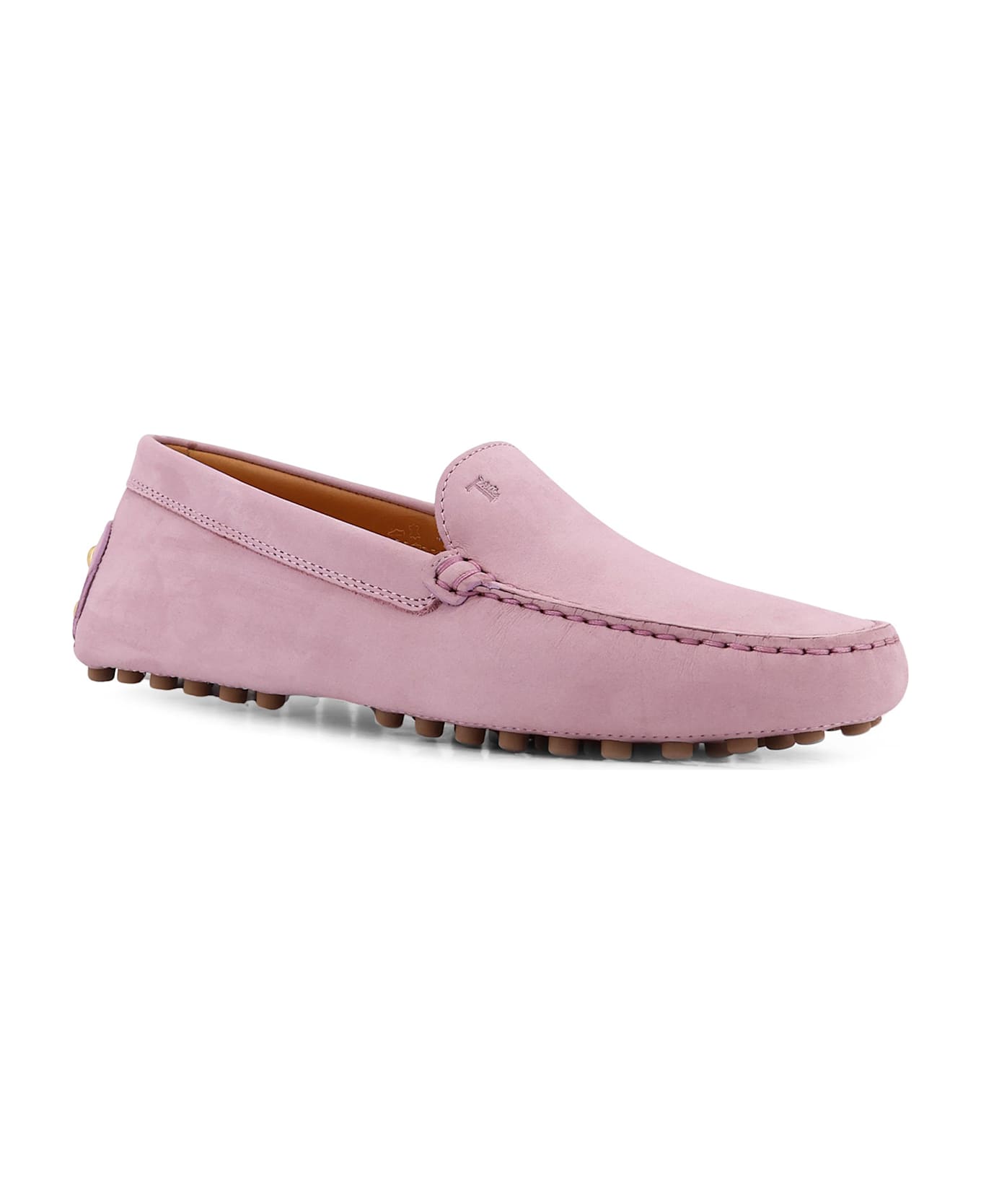 Tod's Suede Loafers With Engraved Logo On The Front - Pink