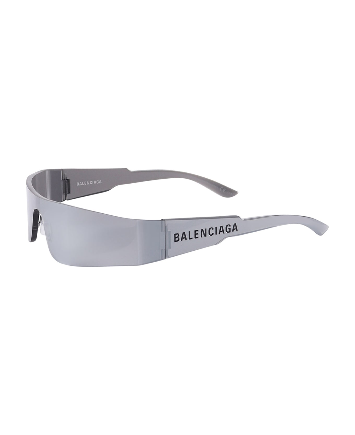 Balenciaga Silver Acetate Mono Rectangle Sunglasses - Silver