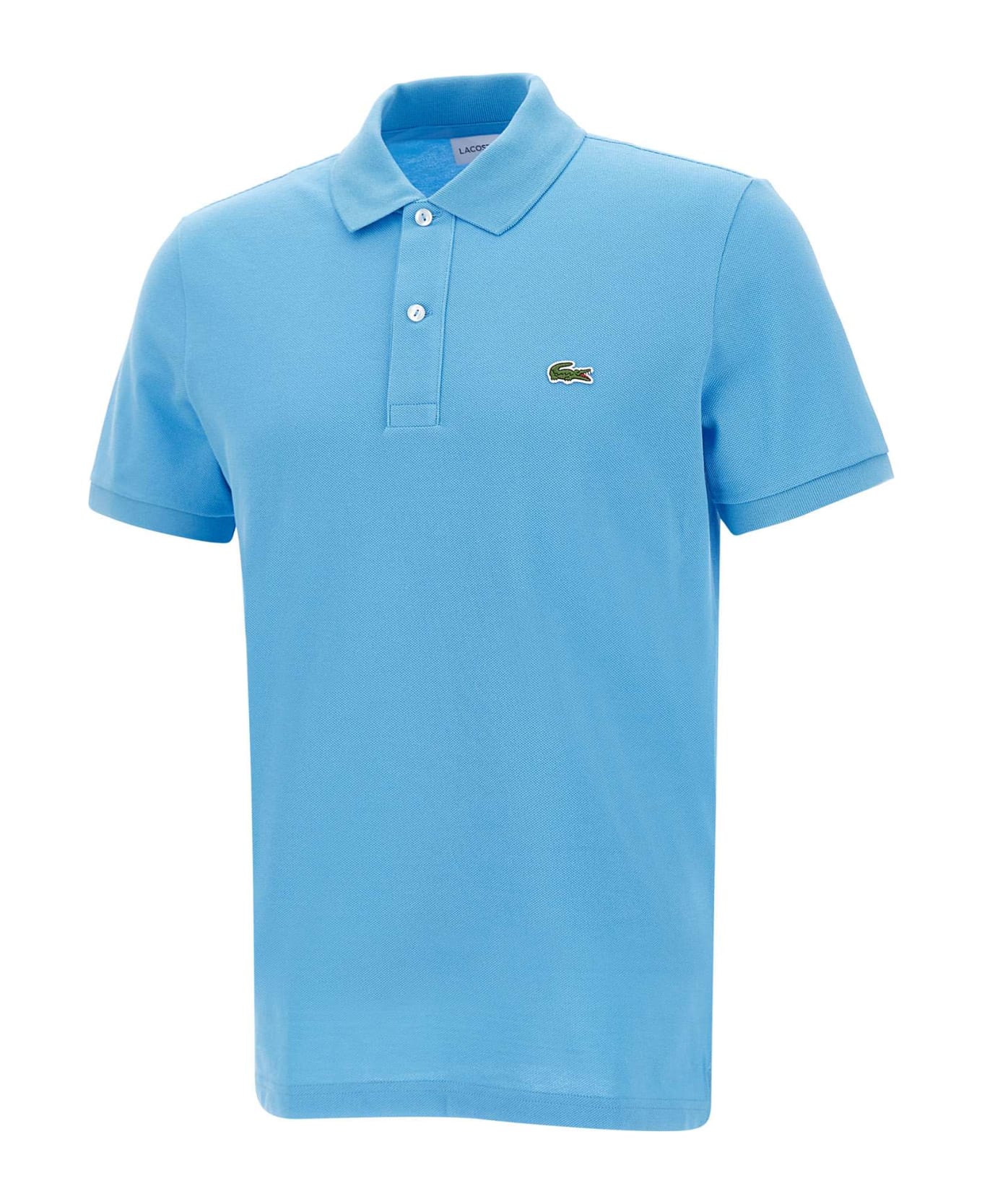 Lacoste Pique Cotton Polo Shirt - LIGHT BLUE