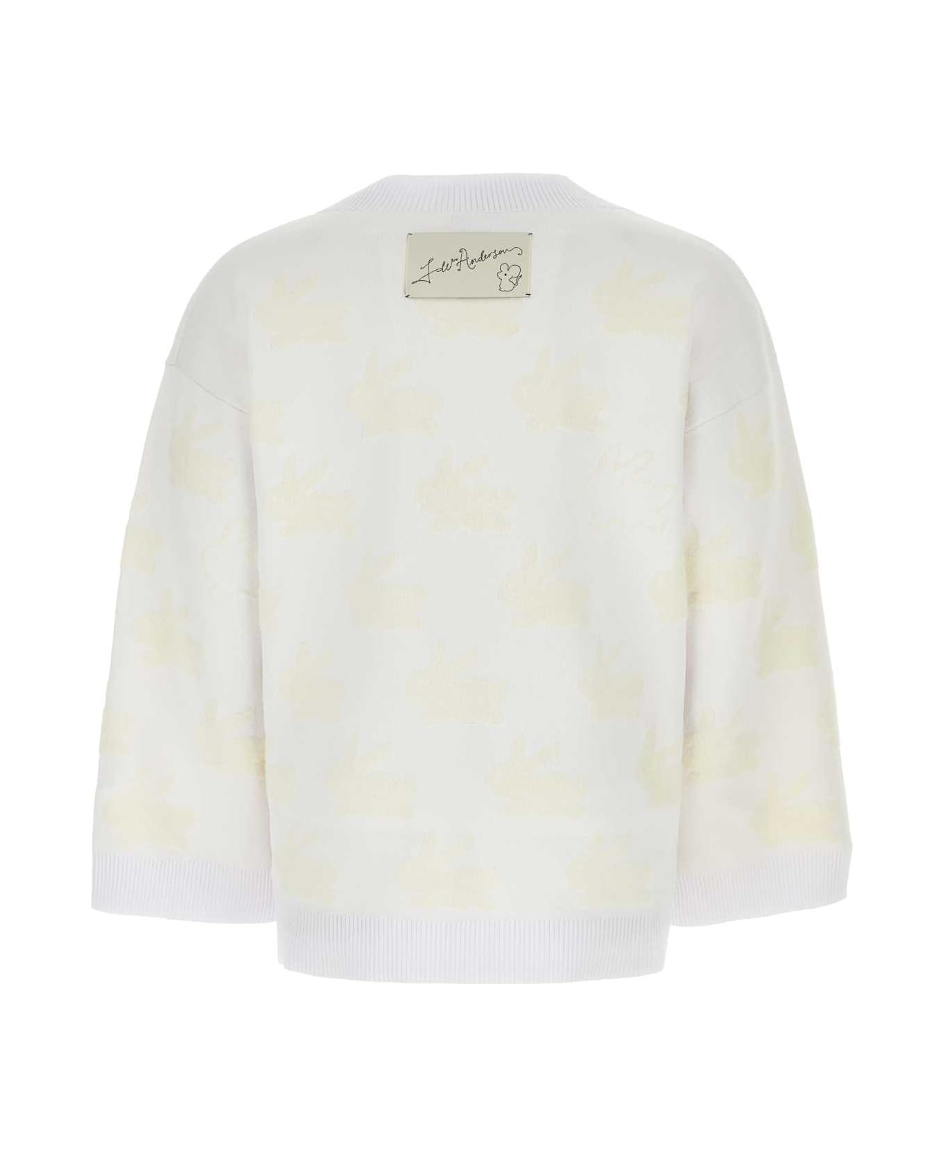 J.W. Anderson Embroidered Stretch Polyester Blend Sweater - WHITEIVORY