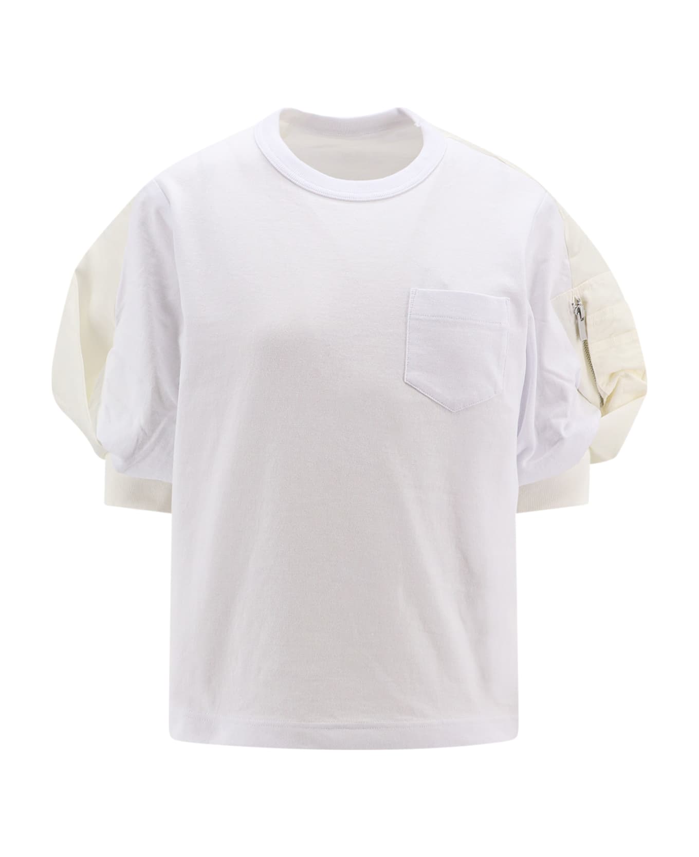 Sacai White Cotton T-shirt - White